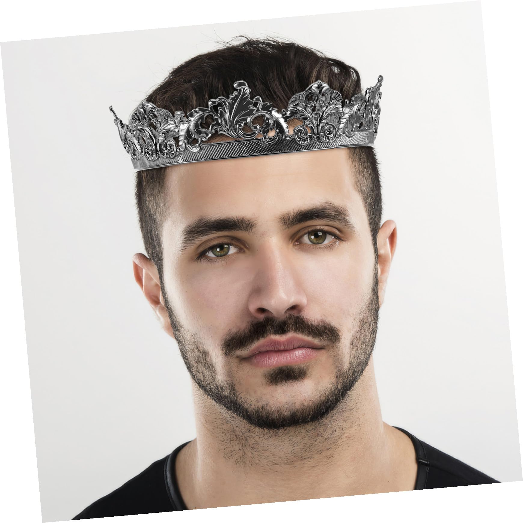 Retro Herren Krone aus Schwarzem Metall mit Komfortablem Sitz Vielseitiges Kostümzubehör für Halloween und Cosplay Events