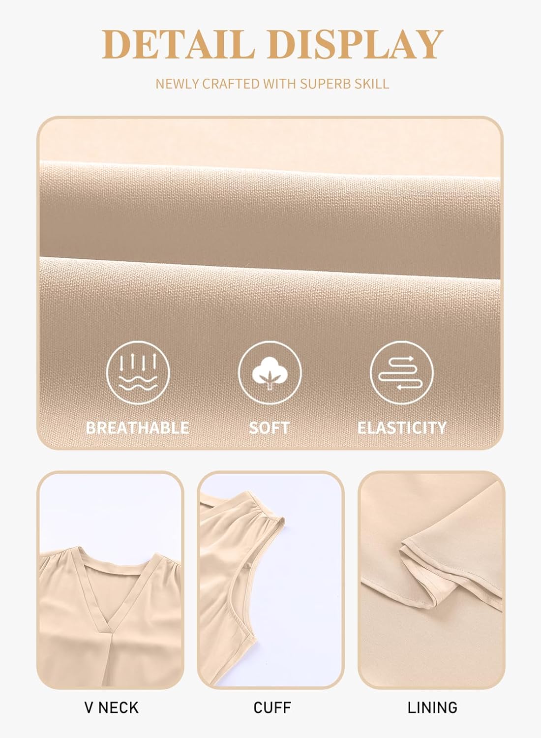 Eytino Womens Plus Size Tank Tops Summer Sleeveless V Neck Casual Loose Chiffon Blouse Office Work Shirts(1X-5X) - Image 5