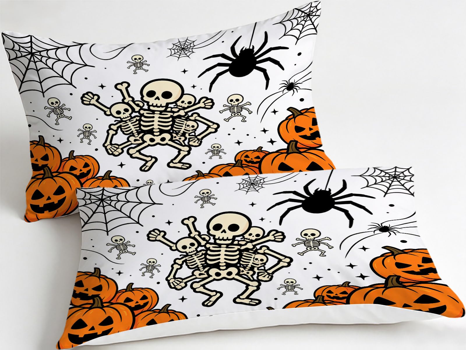 Komplet pościeli 240 x 260 cm poszewka na kołdrę z trupią czaszką Halloween