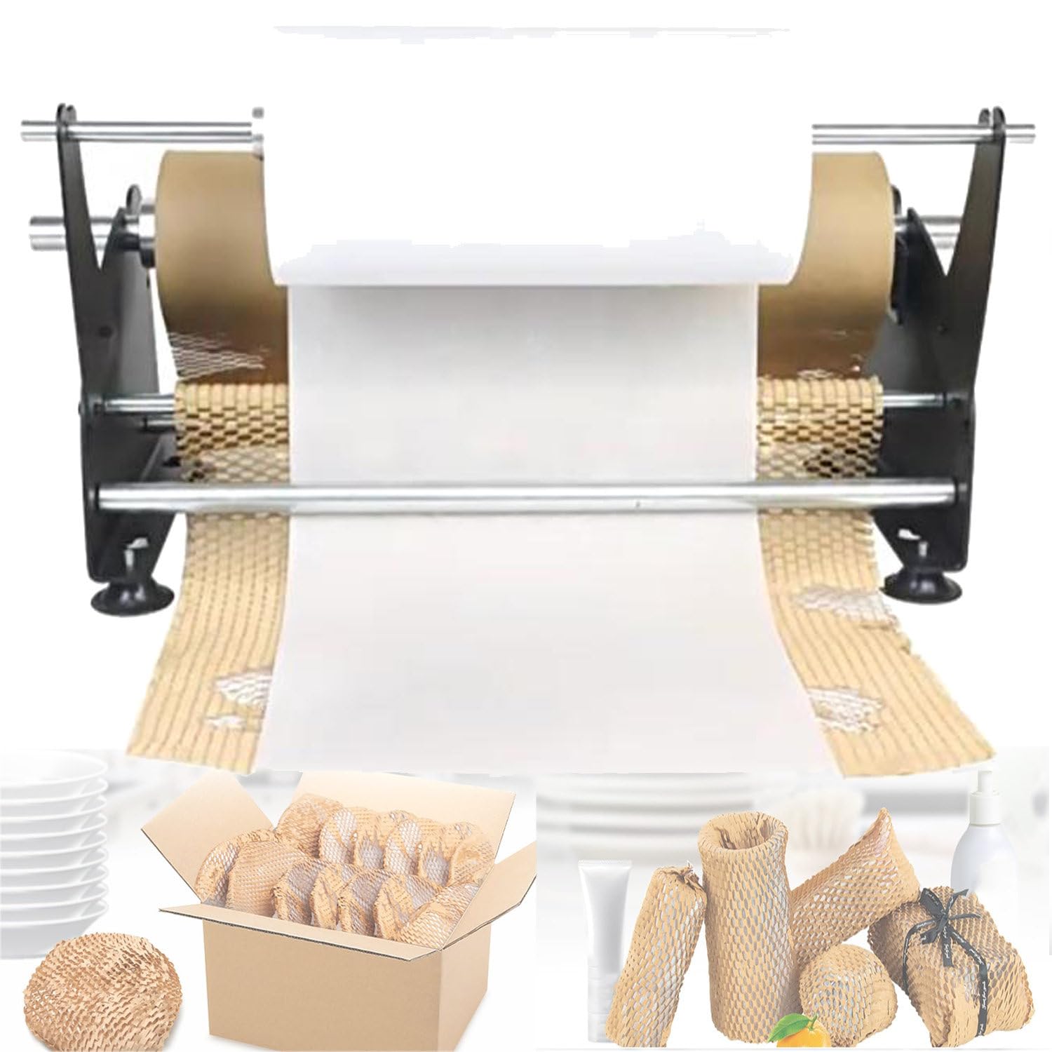 Dispositif d'étirement et d'extension de Papier nid d'abeille, Distributeur de Papier nid d'abeille Facile à Utiliser, Distributeur assisté d'emballage de Rouleaux de Papier nid d'abeille