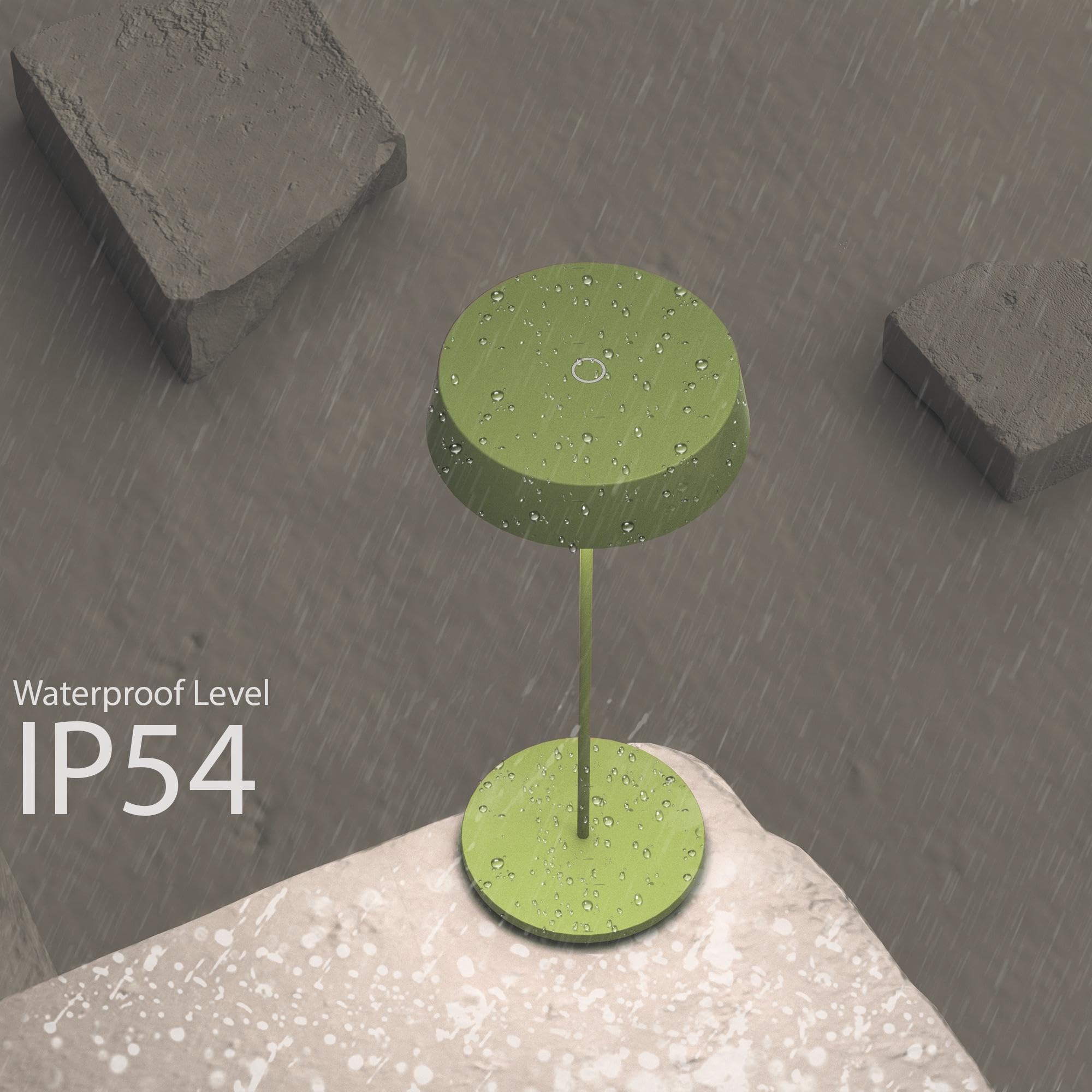 Palmina 901,lampade da tavolo senza fili,lampade da tavolo ricaricabili E Dimmerabile In Alluminio,abat jour senza fili 4400mah,Protezione IP54,luce da tavolo esterno/Interno/Verde