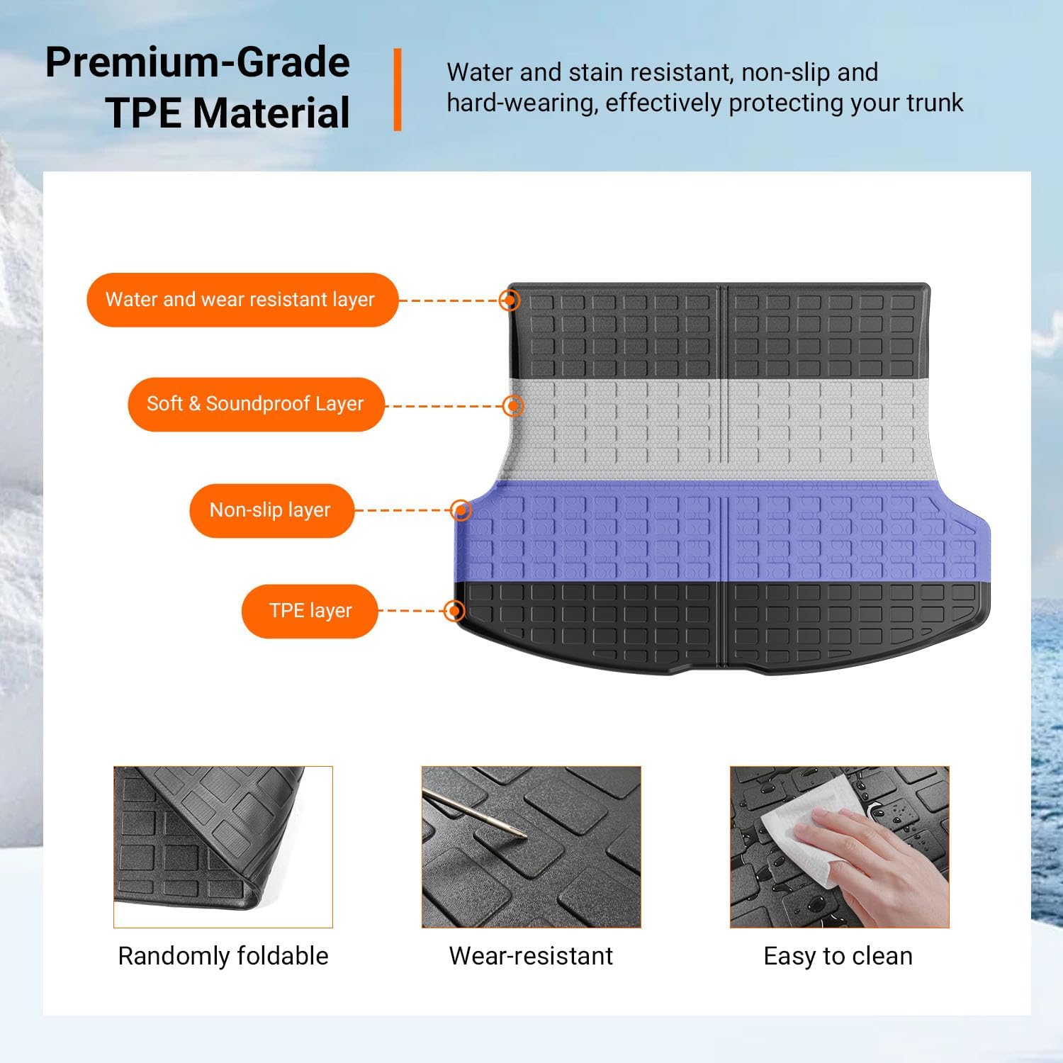 powoq Trunk Mat Compatible with 2023-2026 Lexus RX350 RX350H RX500H Cargo Liner Cargo Mat TPE Trunk Liner Replacement for 2023 2024 2025 2026 Lexus RX350 RX350H RX500H Accessories