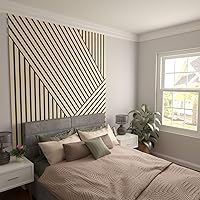 Vista 6 de Ekena Millwork Kit de panel de pared de listones de madera ajustables de 47 pulgadas de alto x 3/8 pulgadas de alto, con listones de 2 pulgadas