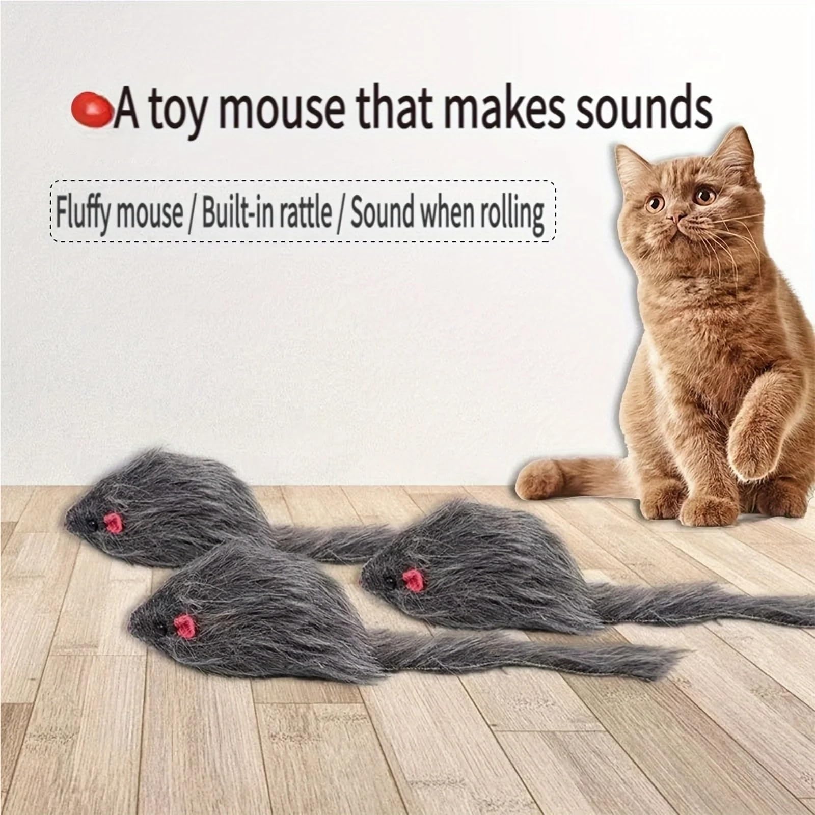 Générique Fausses Souris en Peluche, 100 pièces, Jouets interactifs for Chats, Temps de Jeu engageant for Chatons(100 Pcs)