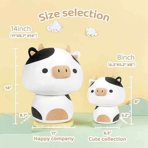 Miniatura 4 de Suave como una nube, almohada de felpa Kawaii de hongos de vaca blanca y negra, un coleccionable imprescindible para adultos jóvenes, perfecto para