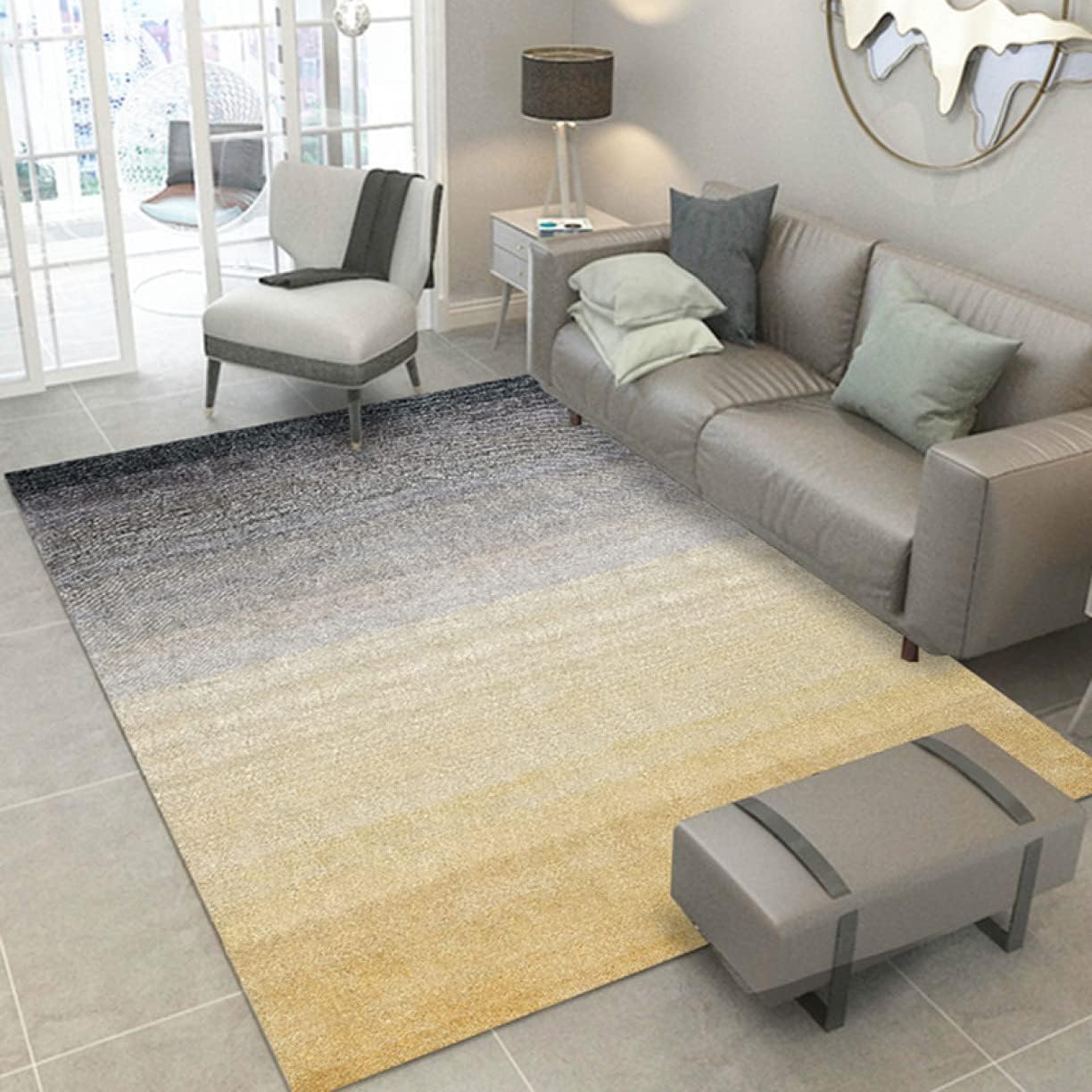 [YXSNG] ラグ カーペット 洗える 140*200 北欧 おしゃれ インク 抽象的 ラグマット カラー インテリア 滑り止め