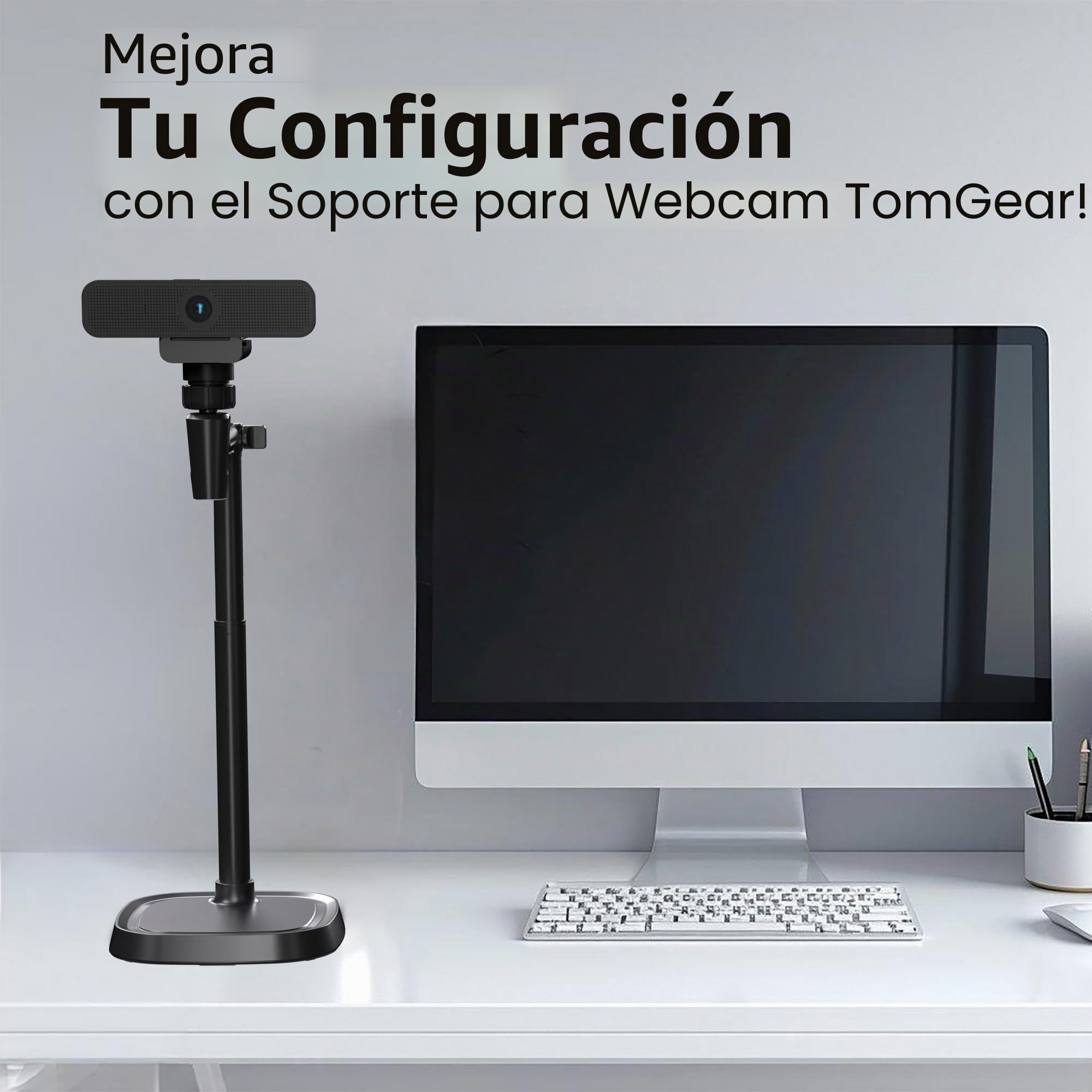 Soporte para cámara web, teléfono celular, C925e, C922x, C922, C930e, C930, C920, C615, Brio 4K, cámara réflex digital, luz derecha 1/4 pulgadas (negro)