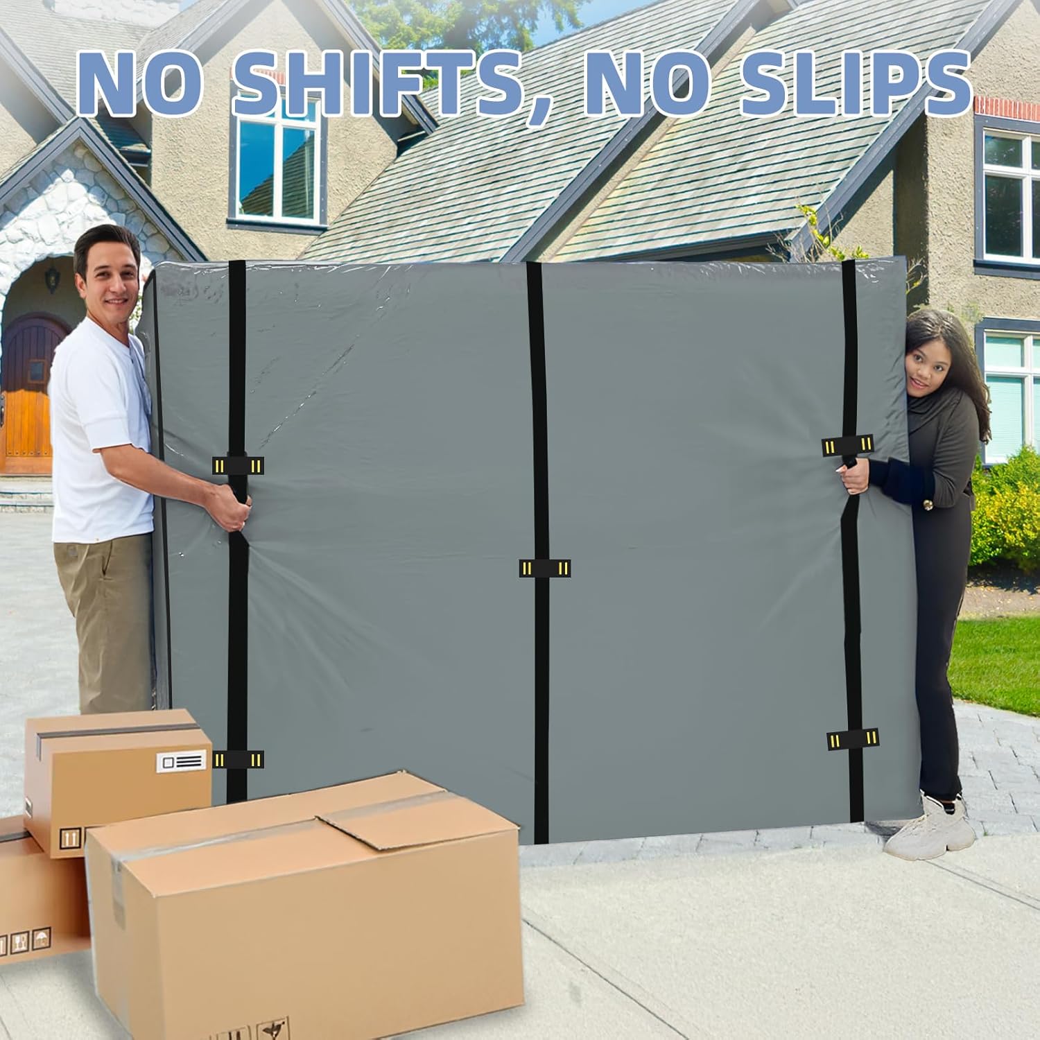 Mattress Bags for Moving and Storage, Heavy Duty Tarp Reusable Storage Bag,Easy Carrier Mattress Moving Cover (King Size)