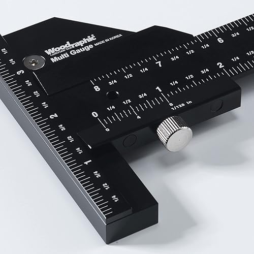Miniatura 6 de Calibrador vernier profesional doble función para medir y marcar - Herramienta de enmarcado de aluminio y acero todo en uno para uso de carpintería
