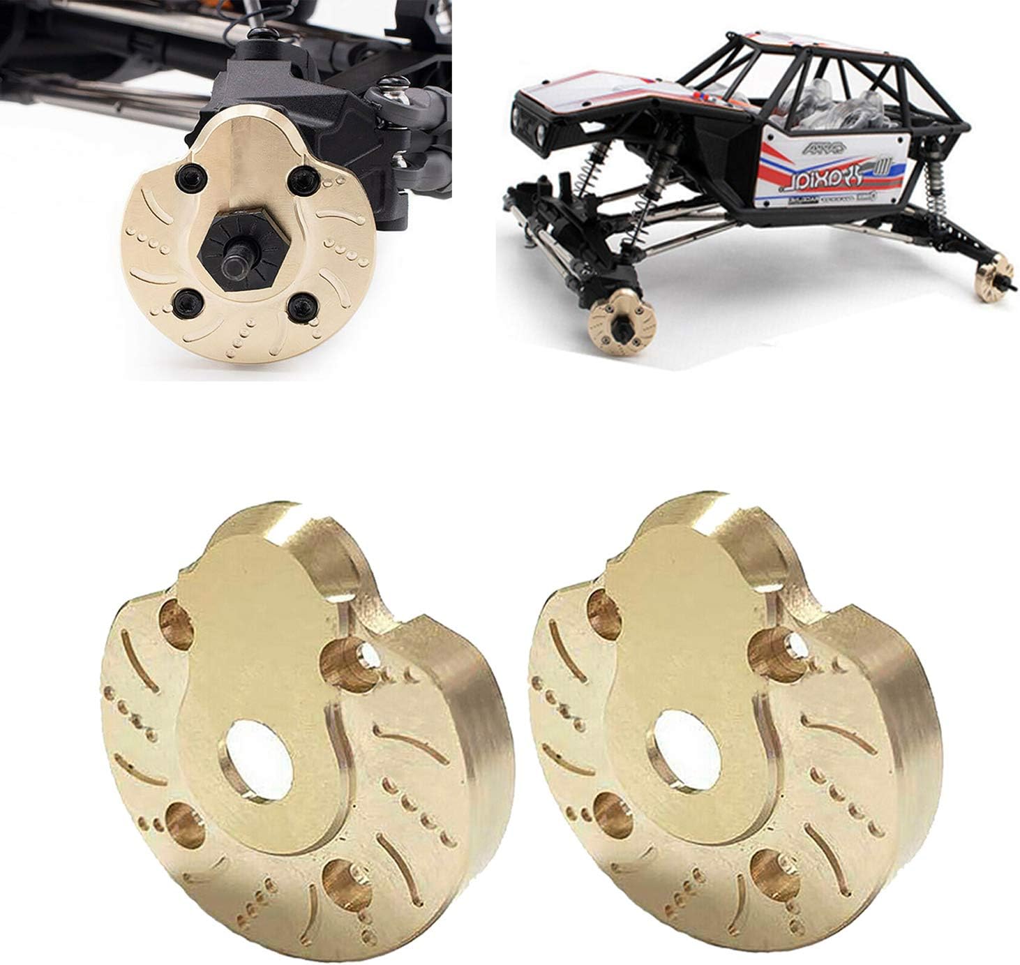 kingsea 2Pcs Brass Weight 94g Outer Portal Drive Housing Compatible with Axial SCX10 III AXI03007 Capra Unlimited Trail Buggy UTB 1/10 Rc Crawler Steering Knuckle Cover Counterweight