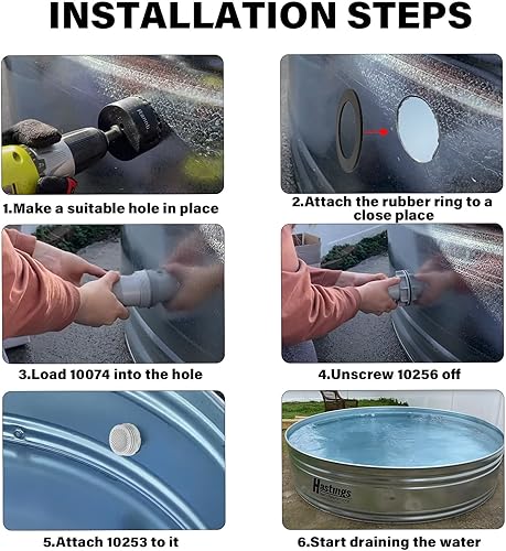 Miniatura 9 de Conector de manguera de piscina para piezas Intex 10744 10256 10255 Conector de filtro roscado arandela de tuerca (10744)