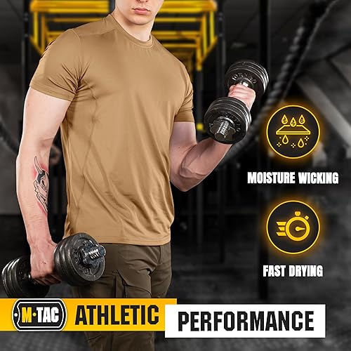 Miniatura 4 de M-Tac Camiseta táctica de manga corta Camiseta de entrenamiento de gimnasio para hombre, militar, ultra ventilada, para entrenamiento atlético
