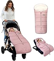 LAT Universal Stroller Bunting Bag - Waterproof Warm Footmuff, Detachable Toddler Sleeping Bag for Cold Weather, Fits 3-84 Months