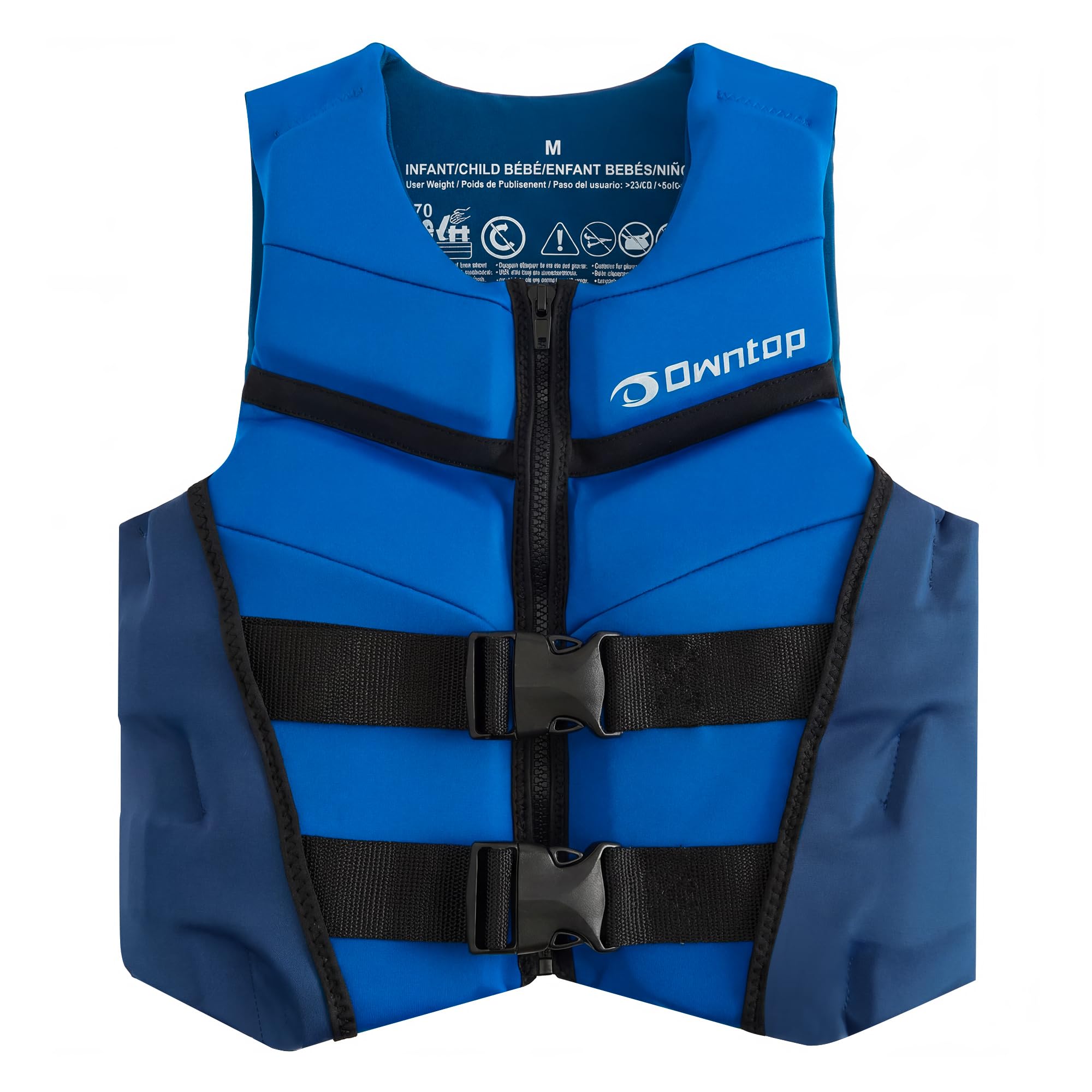 Owntop Junior Swim Vest, Buoyancy Aid Youth & Kids, Lightweight Neoprene Buoyancy Vest with Dual Adjustable Safety Straps for Swimming, Kayaking, Paddleboarding （Navy，L）