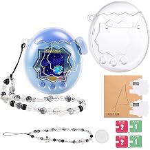 for Tamagotchi Paradise Clear Case,Transparent PC Hard Cover,with Bow Lanyard,Button Cap,TPU Screen Guard for Tamagotchi Paradise Accessories for DIY Fans and Collectors Clear