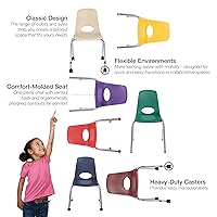 Vista 4 de FDP 10372-SF - Silla escolar móvil de 18 pulgadas con ruedas para niños, adolescentes y adultos; asiento ergonómico para aprendizaje en casa, aula u