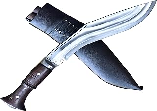 Genuine Kukri/khukuri - Authentic 12" 3 Chirra (3 Fuller) The Beast, Full Tang Wooden Handle, Black Leather Sheath Khukuri- Handmade in Nepal Imported - GK&CO. Kukri House