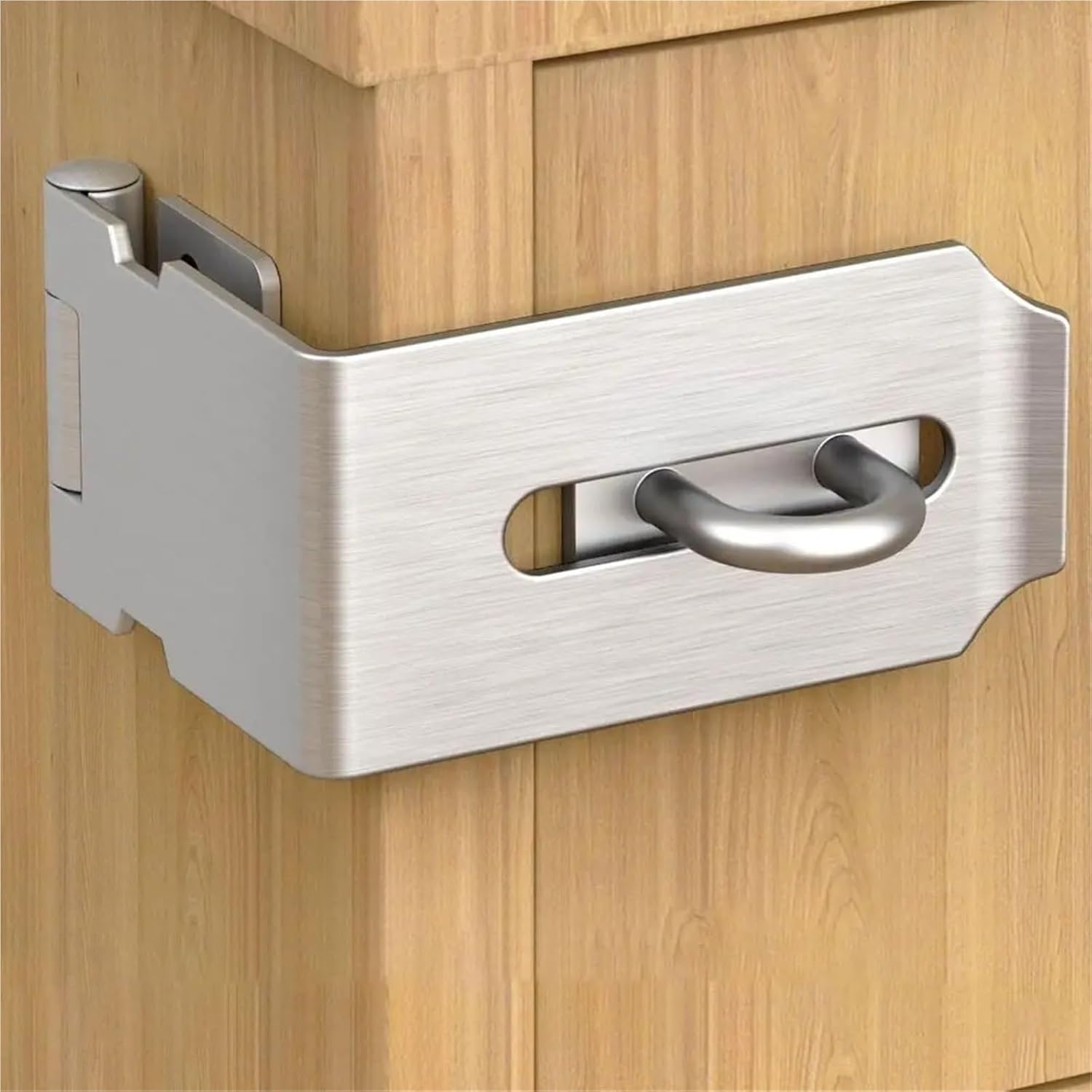Hasp Lock 2Pcs 90° Padlock Hasp Safety Sturdy Lock Plate Buckle Stainless Steel Anti-Theft Clasp Drawer for Doors, Cabinets