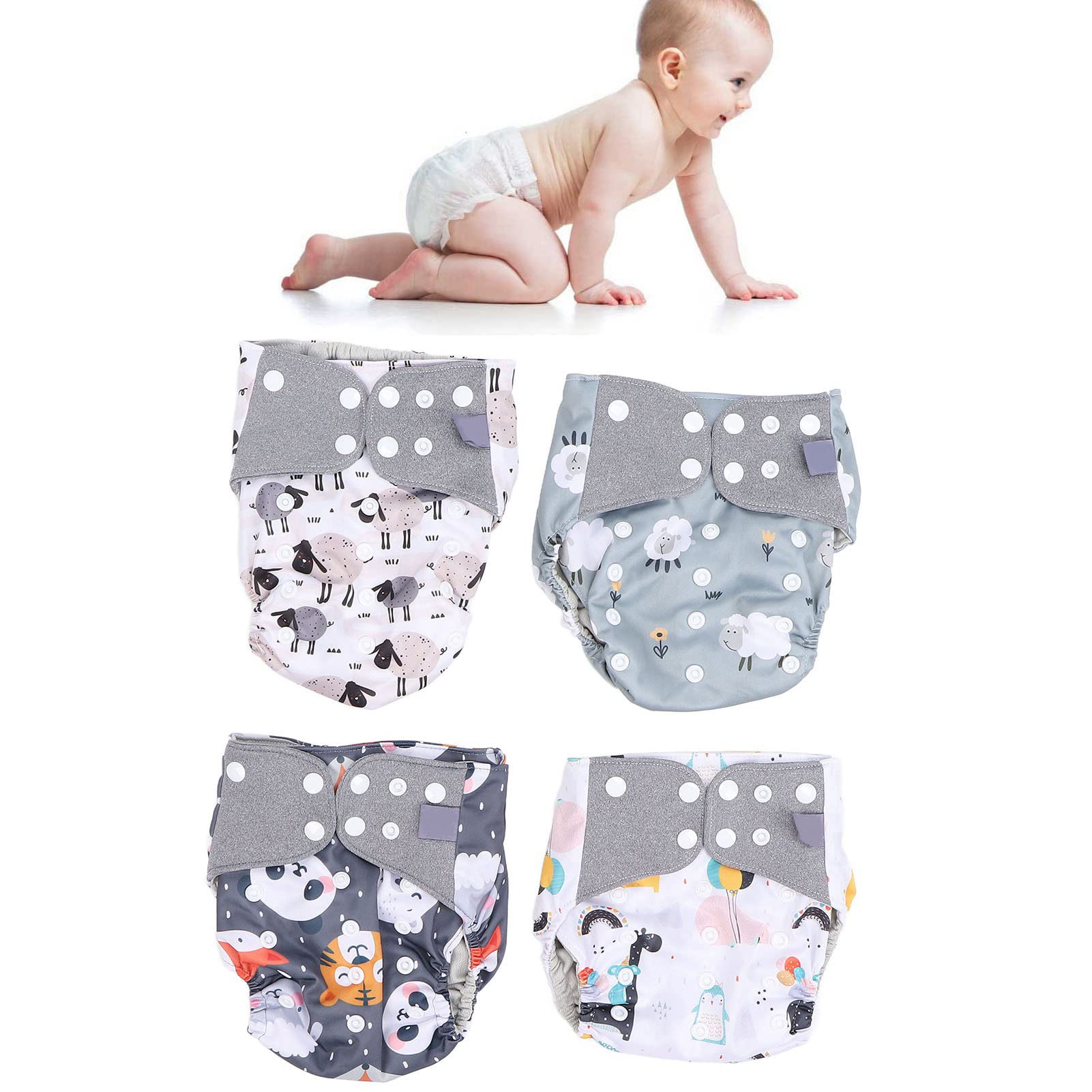 Stoffwindeln für Babys, Einheitsgröße, Baby-Stoff-Taschenwindeln, Wiederverwendbare Windeln, Waschbare Baby-Stoffwindeln, Stoffwindelhülle für Babys, Mädchen und