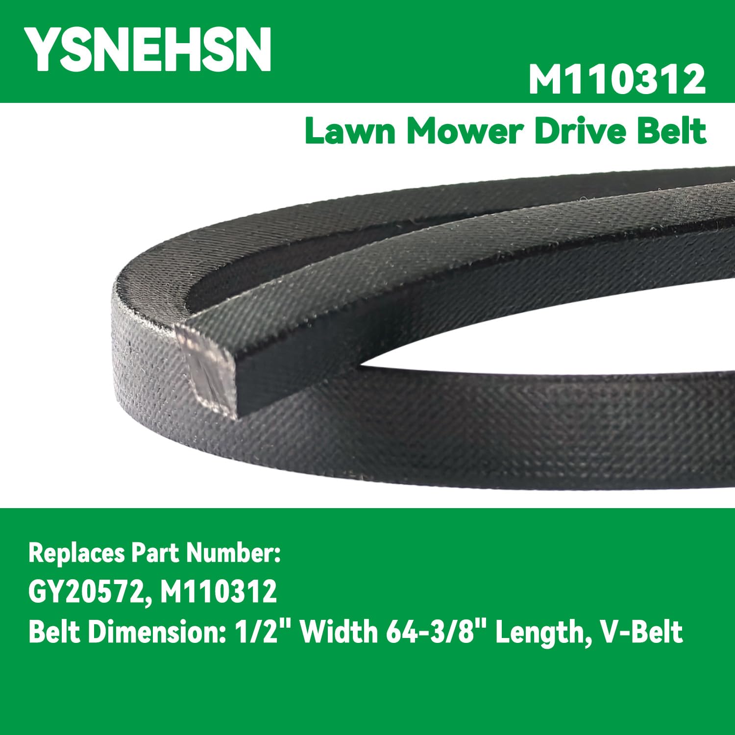 M110312 - Correa de transmisión para cortacésped M110312 GY20572 LX172 LX173 LX176 LX178 LX186 LX188 para cubierta Scotts S2048 S2348 (1/2 x 6 pulgadas) 4-3/2 0.12 pulgadas)