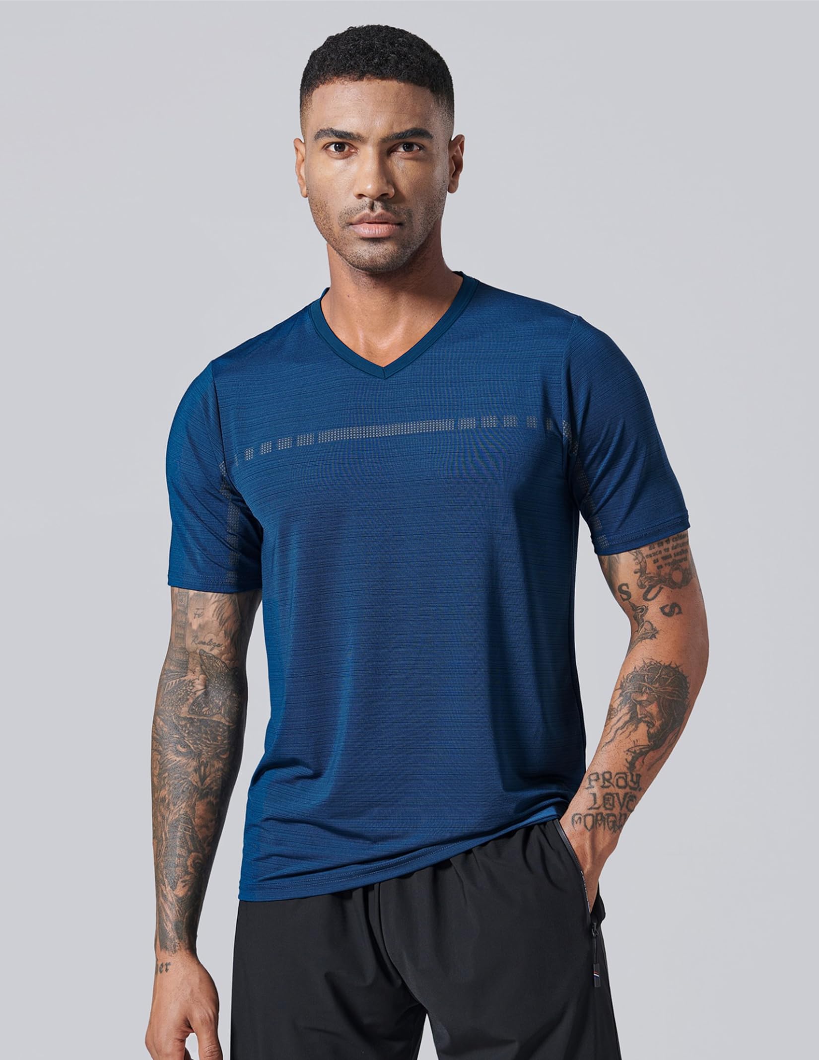 Liberty Pro Herren Dry Fit V Neck Short Sleeve T Shirts T-Shirt
