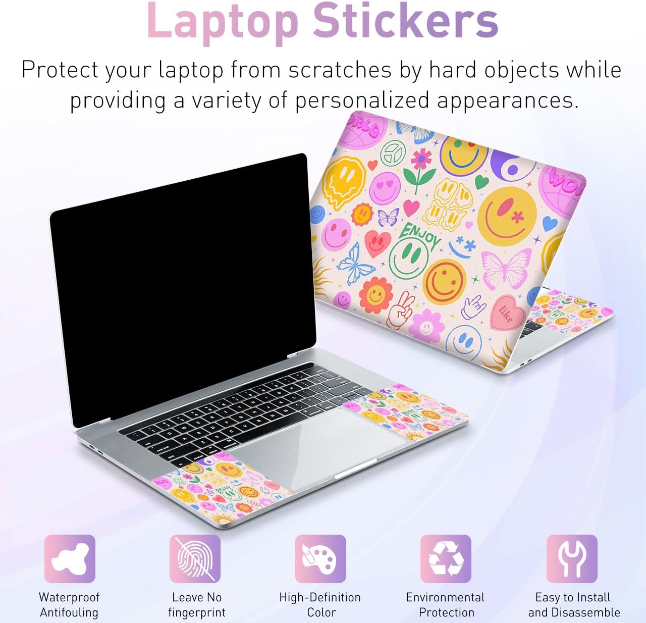 12.1 13 13.3 14 15.4 15.6 Inch Laptop Skin Decal, Laptop Skins Stickers Decals for Notebook PC, Universal Reusable Vinyl Laptop Cover Sticker, Waterproof Art Decal Protector I Cute Funny Style image 2 of 8 B0D28XVTQB