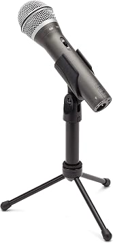 SAMSON Q2U Recording and Podcasting Pack - USB/XLR Dynamic Microphone with Accessories 16-bit, 44.1kHz/48kHz, Silver & Sony MDR-ZX110 Overhead Headphones - Black