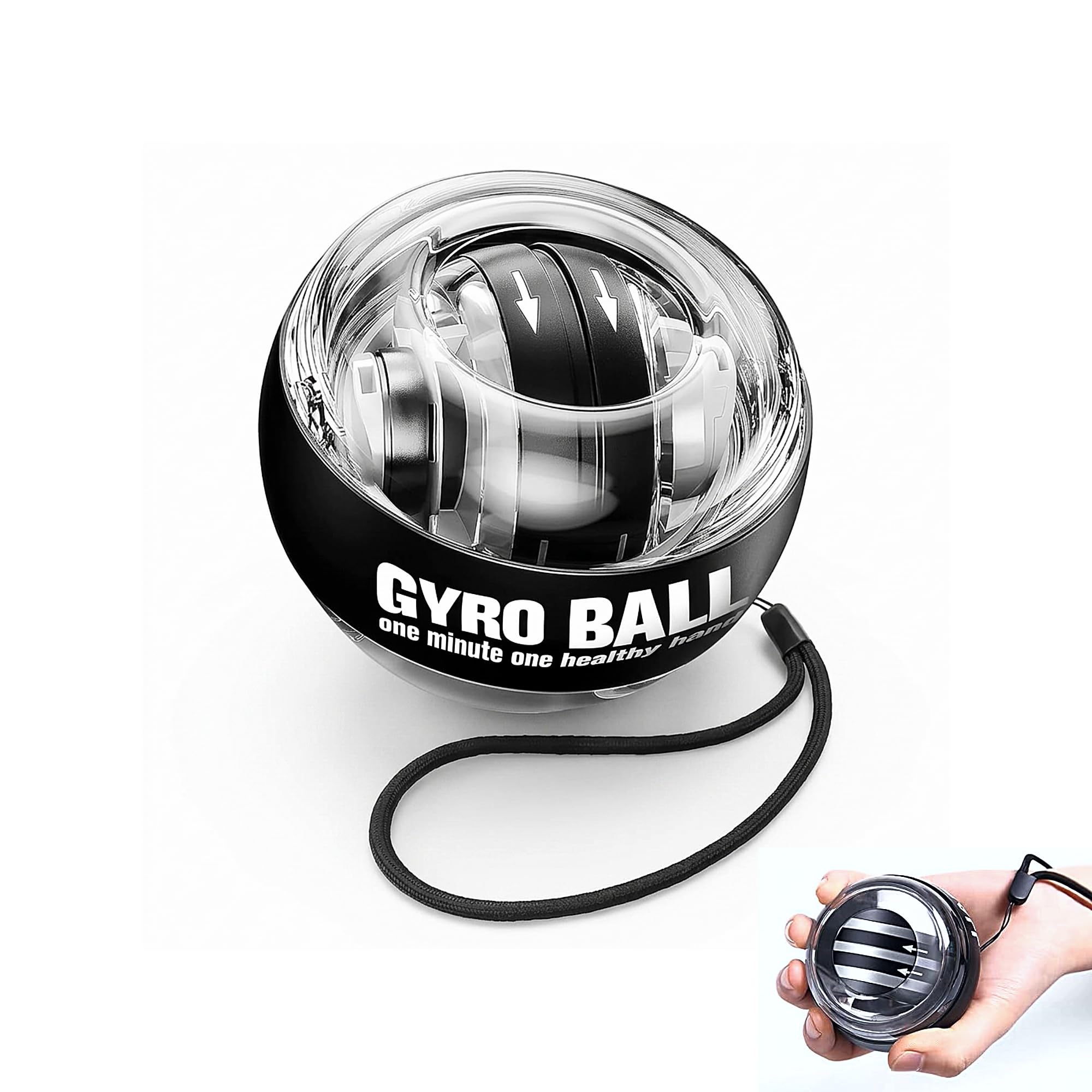 Gyro Ball Wrist Trainer – Auto Start Wrist Exerciser for Finger, Hand & Forearm Strengthening – Portable Gyroscopic Exercise Ball for Fitness & Recovery-image-3
