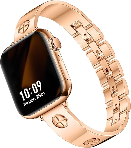 Missair Compatible con Apple Watch Band de 1.496 in, 1.575 in, 1.614 in, 1.654 in, 1.732 in, 1.772 in, correa de metal de acero inoxidable para