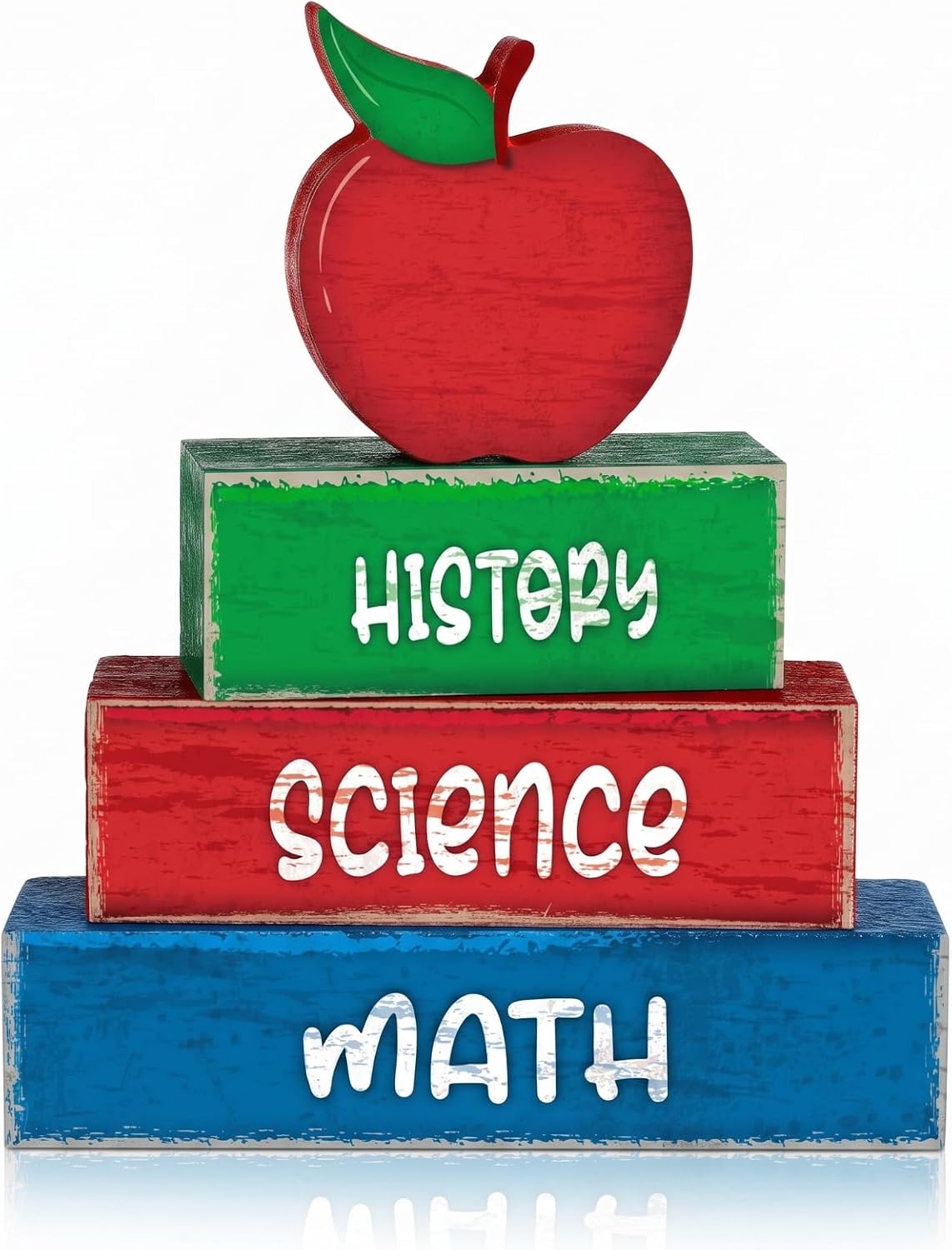 CroBlissful 4 Pcs Back to School Decor Apple Tiered Tray Centerpieces