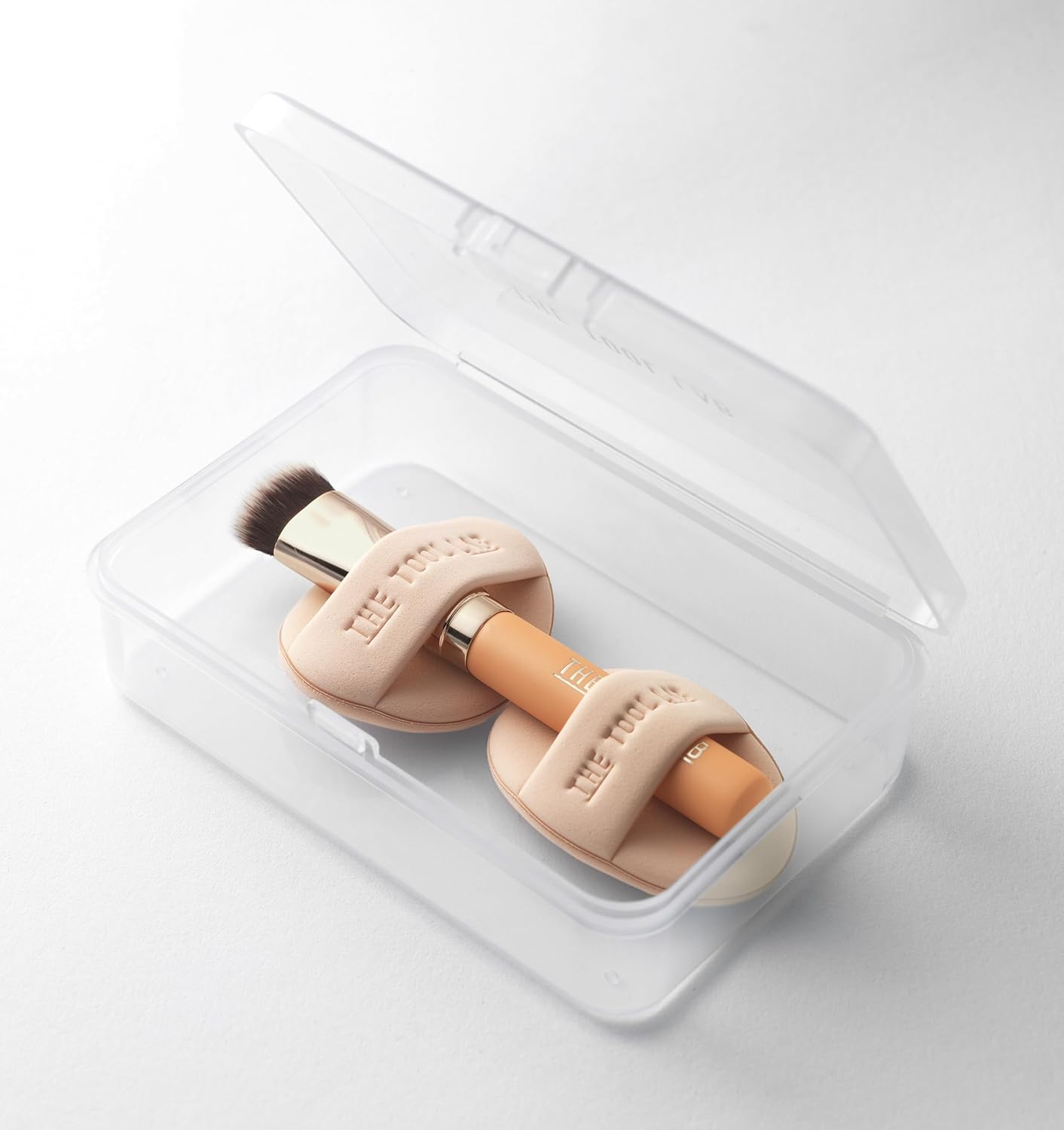 THE TOOL LAB Skinfit Conceal Duo, Flat Foundation Brush & Liquid Foundation Puff Set, Flat Concealer Brush with Foundation Sponge, Professional Makeup Sponge Kit, Korean Makeup - Image 9