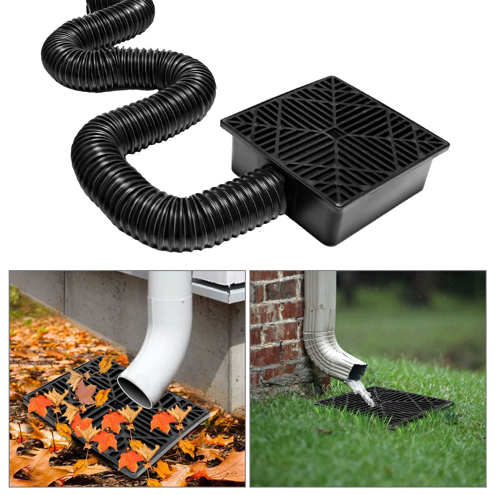 Buy Rain Gutter Downspout Extensions Kit,12 Inch Catch Basin Downspout