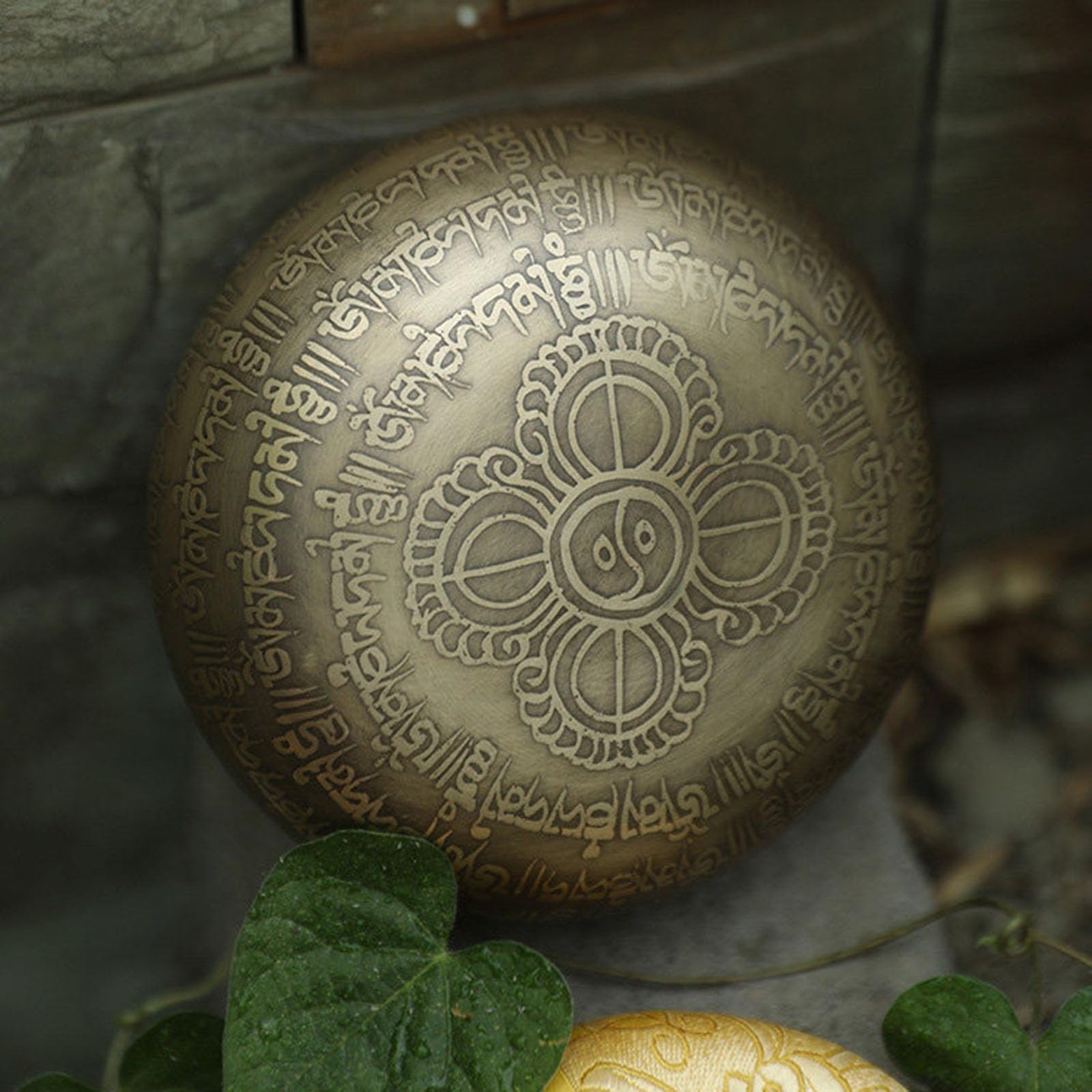 Set di campane tibetane, 11 cm, martellata a mano, in rame, ornamento per meditazione e pulizia delle orecchie