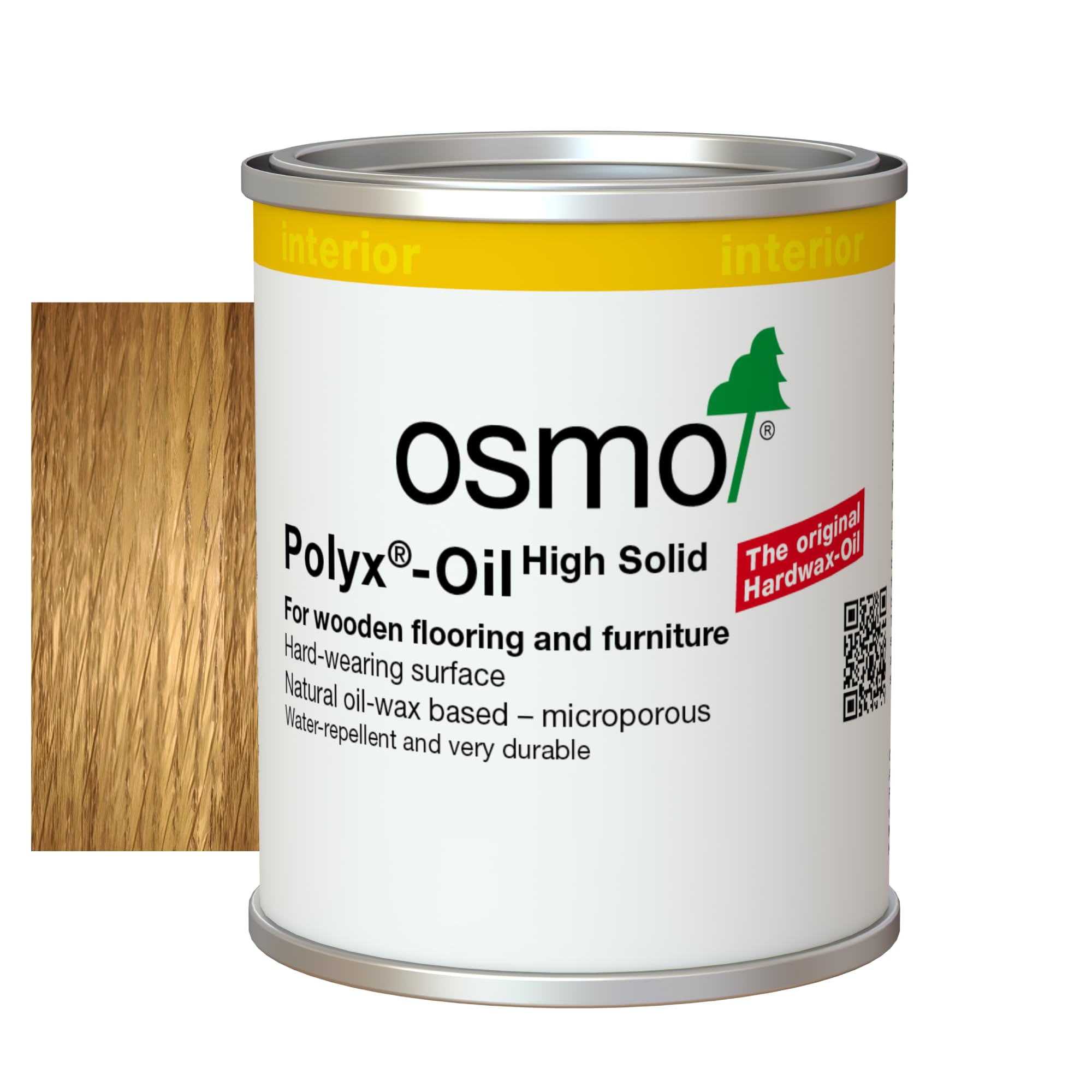 Osmo Polyx®-Oil - Hard Wax Oil 3032, Clear Satin, 125ml Tester size - Durable for Wooden Furniture, Water-Resistant Floor Wax, Treatment & Wood Finish - Ideal for Oak, Pine, Spruce, Beech & More
