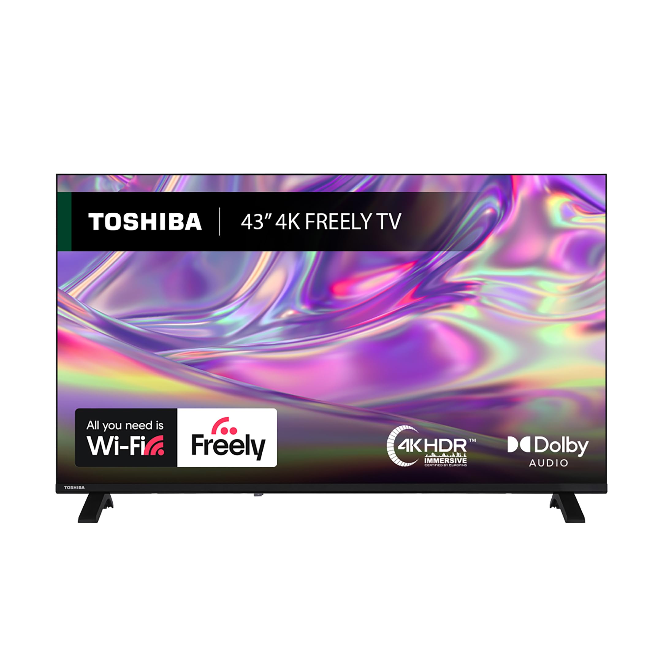 Toshiba 43Uv1563db 43 Smart 4K Ultra Hd Tv Dolby Vision & Freely Streaming Black, Laptops Direct - 43UV1563DB