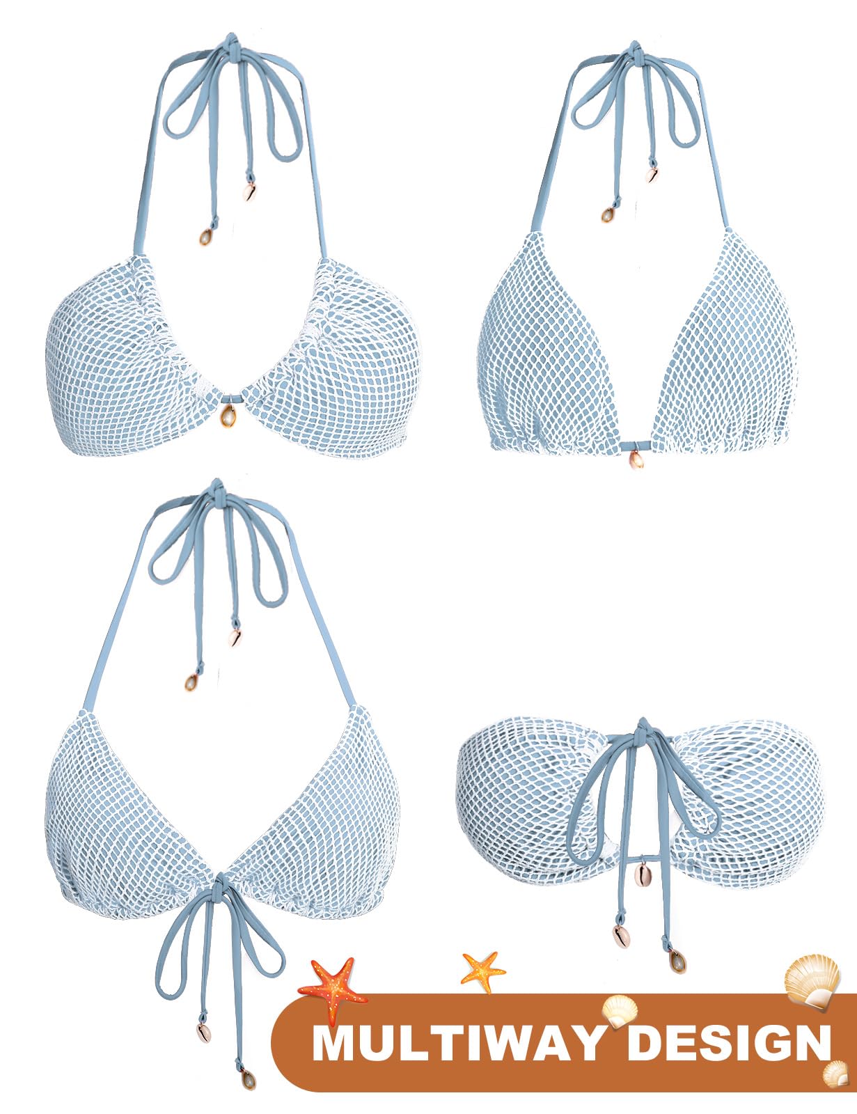 Yuson Girl Bikini damskie, wiązane na szyi, trójkątne bikini, niska talia, seksowne stringi, zestawy bikini dla kobiet, styl brazylijski, regulowany, dwuczęściowy strój kąpielowy