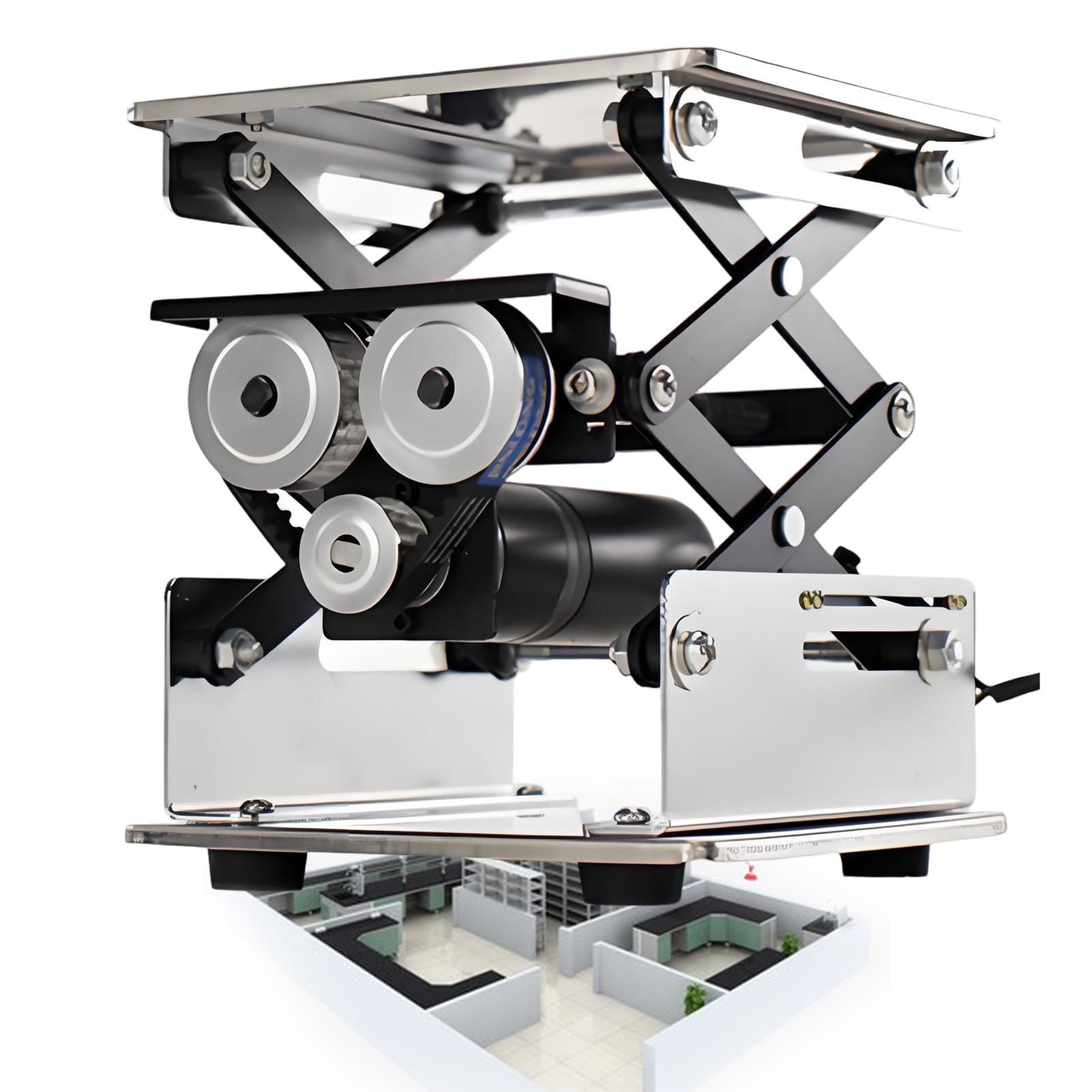 Plataforma Elevadora de Acero Inoxidable, Soporte Elevador Ajustable Tipo Tijera para Laboratorio, Capacidad de Carga de 10 kg 15 * 15cm