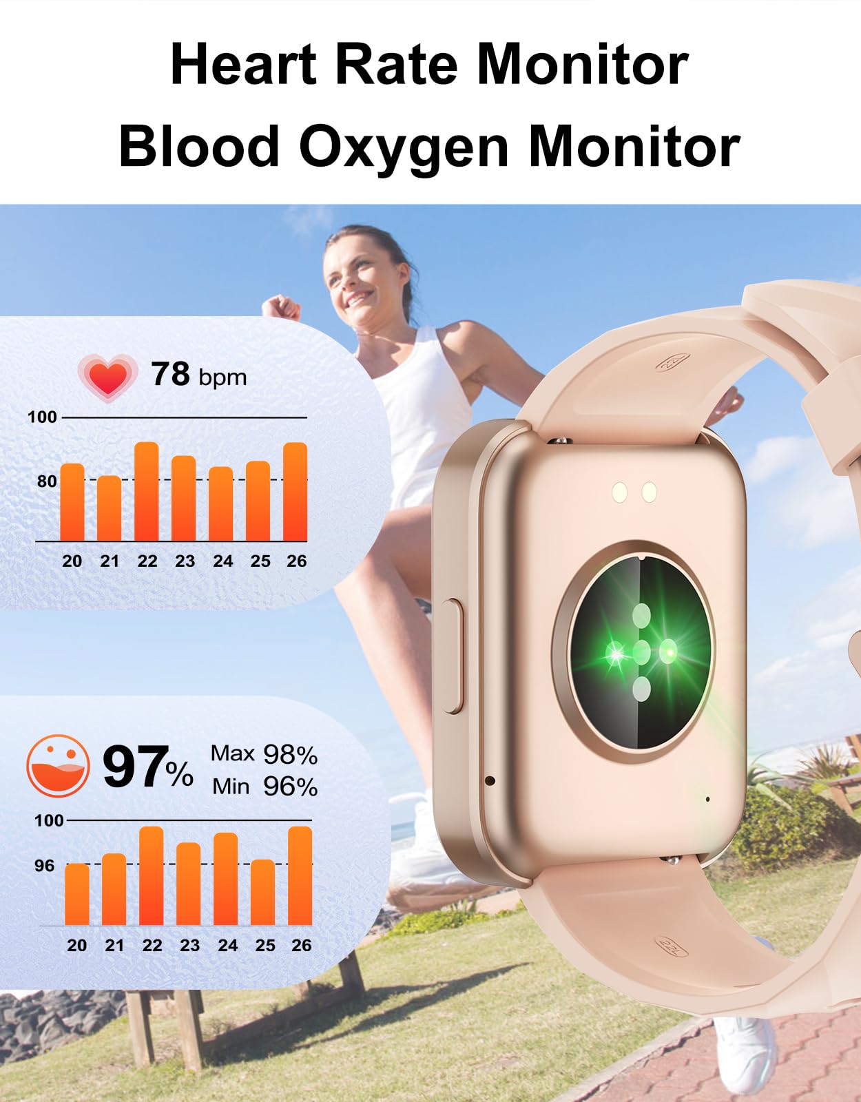 Smartwatch Hombre Mujer con Llamadas, Reloj Inteligente AMOLED 1,83" Podómetro, Pulsómetro SpO2 Sueño, 100+ Deportes, Pantalla Personalizable, Impermeable Whatsapp para iOS Android