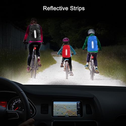 Miniatura 4 de LAMA 2 fundas impermeables de lluvia para mochila, protector reflectante a prueba de lluvia para antipolvo y antirrobo, L 41L-55L negro y azul