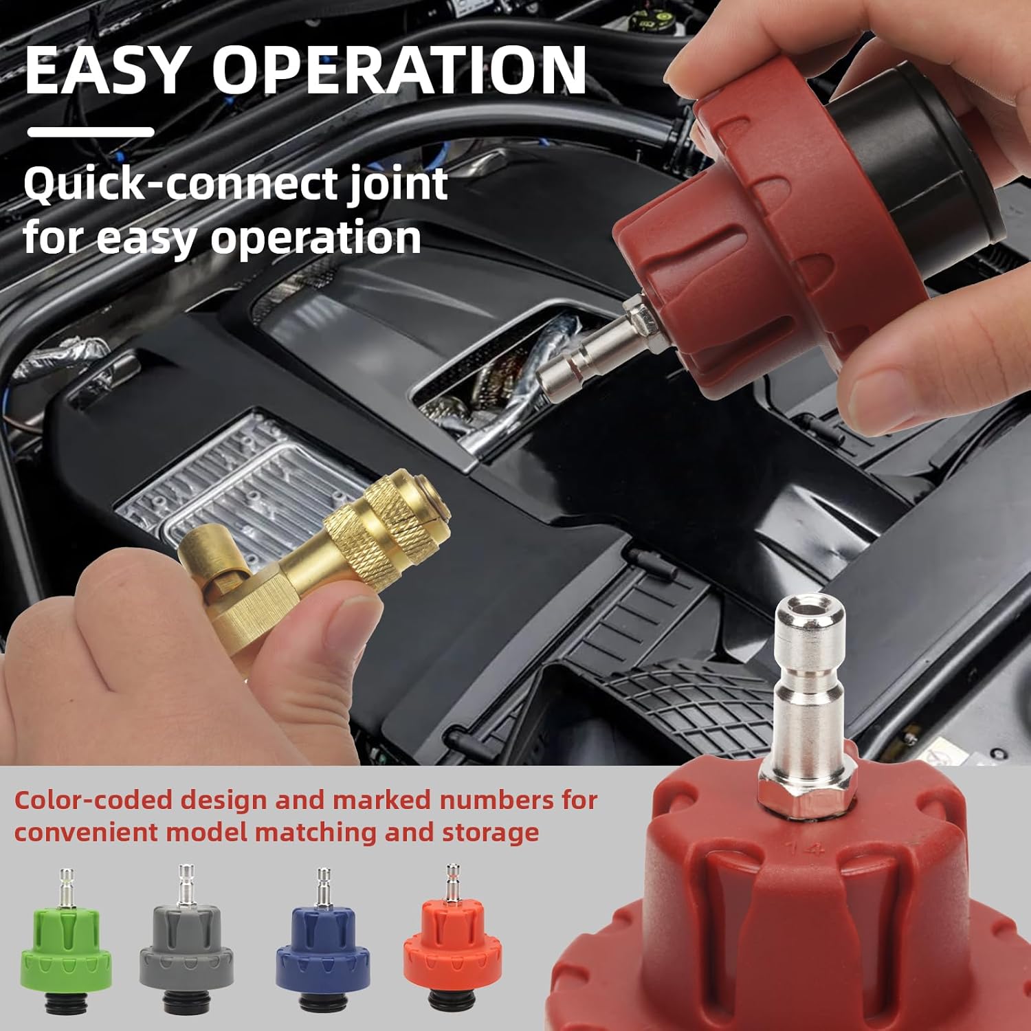 28pcs Coolant Vacuum Refill Kit with 23 Radiator Adapters, Radiator Cooling System Pressure Tester Kit, Coolant Pressure Tester Tool Kit for Easy Vacuum Purge & Refill