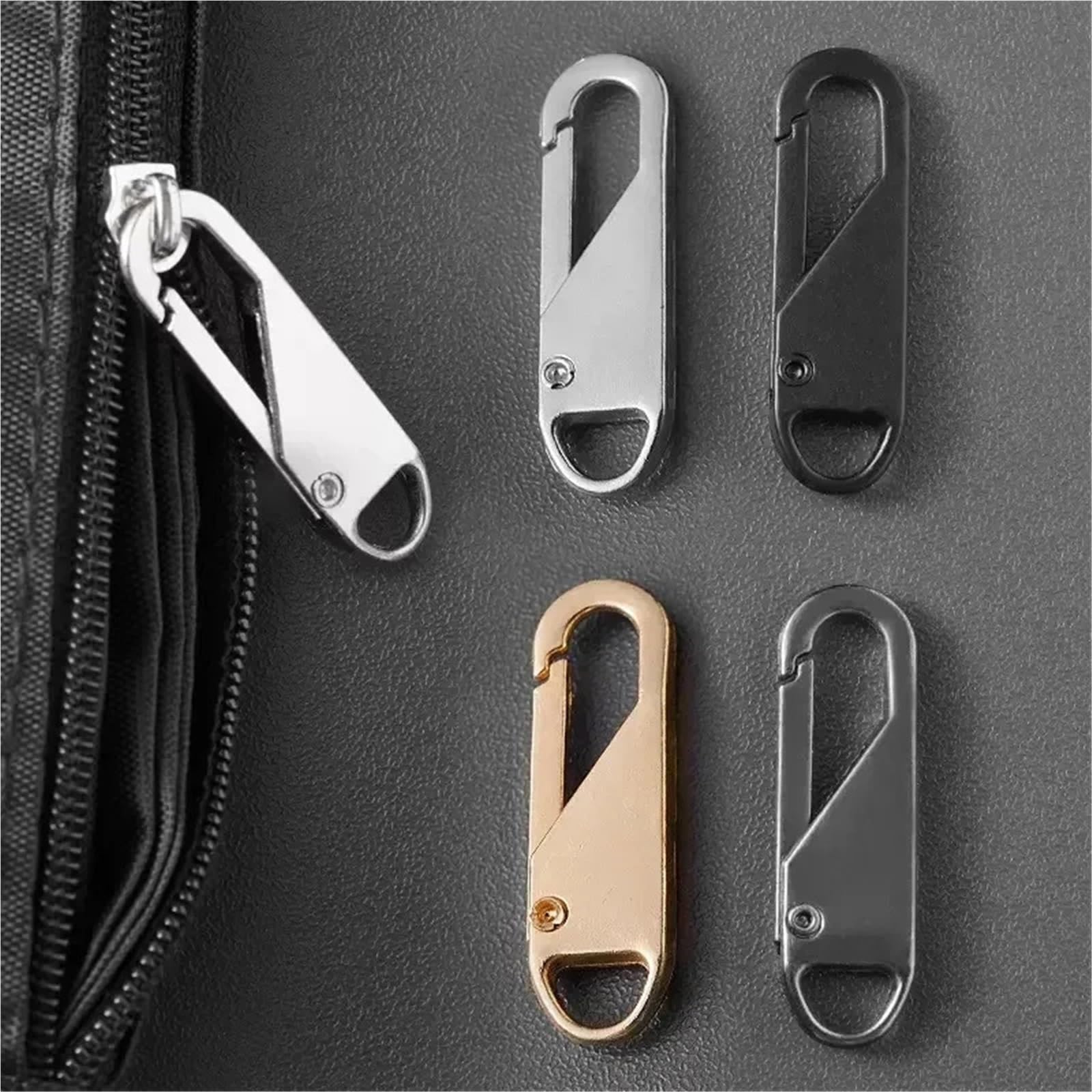 Reißverschlussschieber, 100 Stück, Universal-Reparaturtasche, Ersatz, schlechte Schnalle, Reisekoffer, Kopf, DIY, Nähen, Handwerk, Reißverschluss (grau)