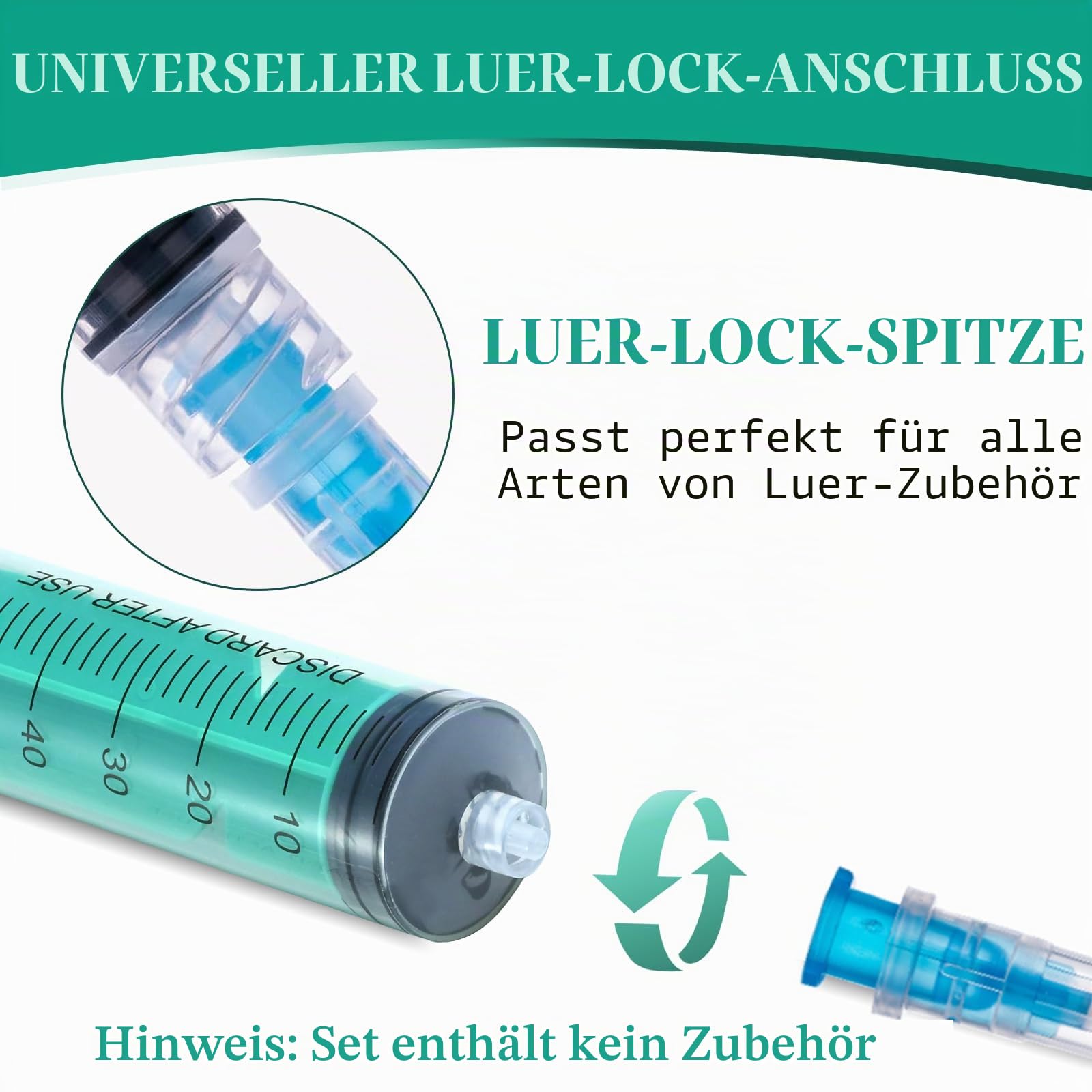 20 Stück Spritzen 60ml Kolostrum Große Spritze, Einwegspritze ohne Nadel Plastikspritze Luer-Lock Einzeln Verpackt Syringe, Dosierspritze für Labore, Flüssigkeitsmessung, Fütterung Haustiere