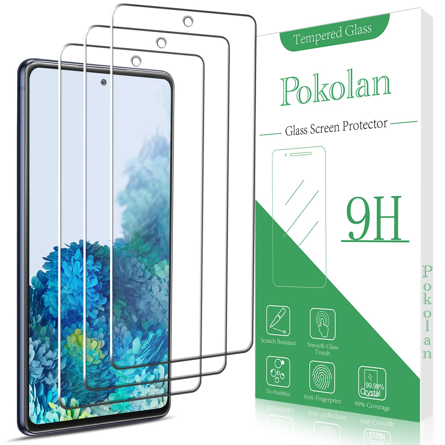 Pokolan 3 Pack Designed for Samsung Galaxy S20 FE / S20 FE 5G Screen Protector Tempered Glass, Anti Scratch, Bubble Free, Case Friendly, Easy