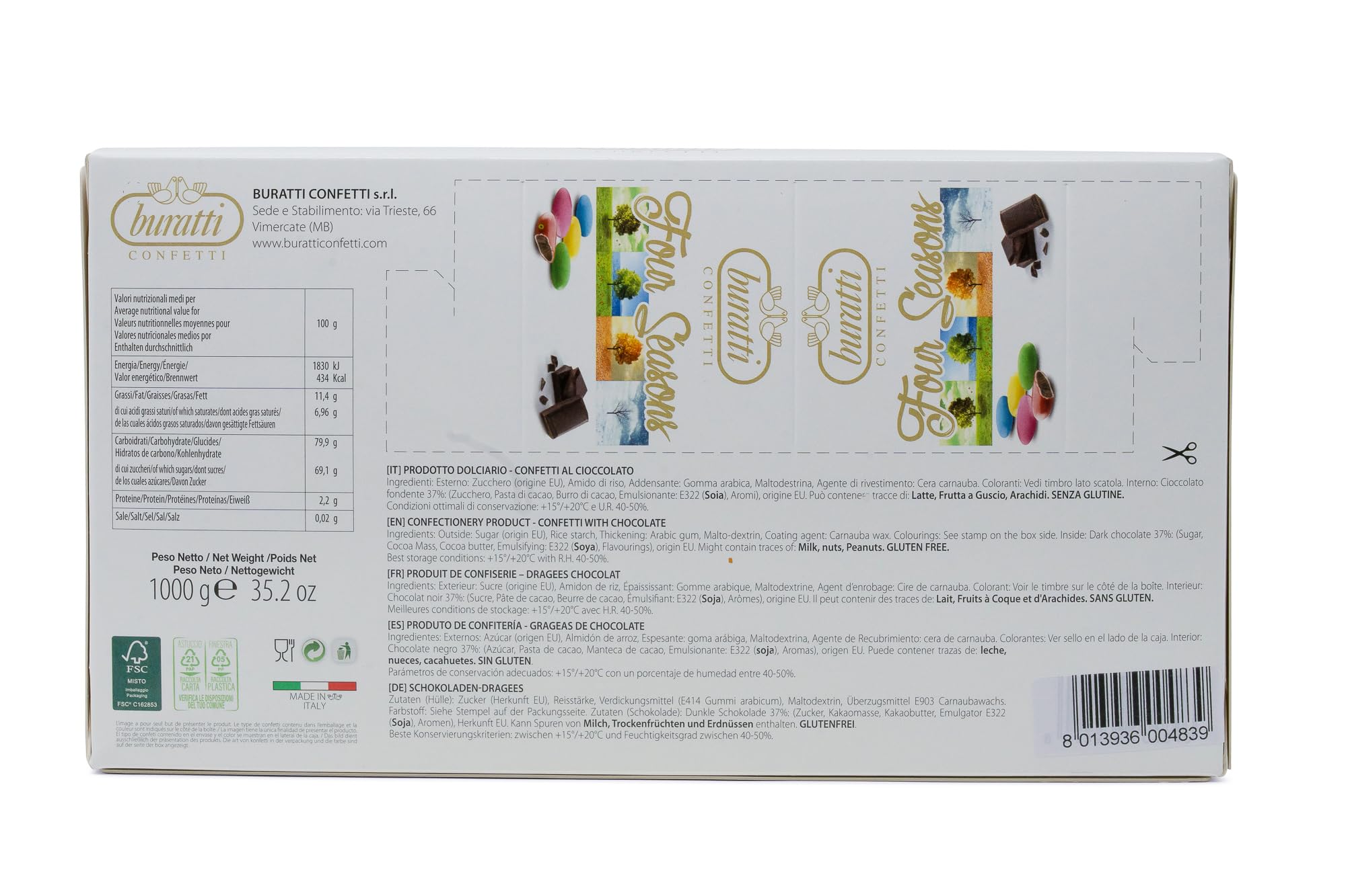 Buratti Confetti Chocolates Azucarados De Verano 1000 g