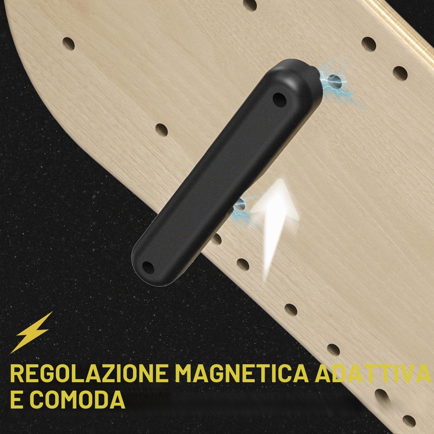 Sportneer Balance Board, 7 modalità, tavola oscillante per interni, skateboard, surf, Balance Board con stopper regolabili, Balance Board in legno, scooter e palla da 7,1 cm inclusi
