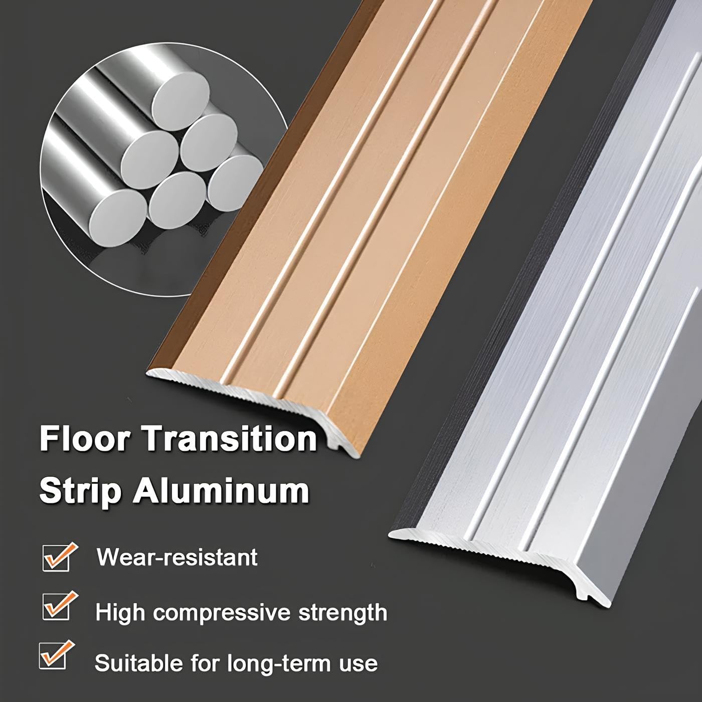 Aluminium Barre De Seuil Adhesive Pour Dénivelé Réducteur De Seuil De Sol