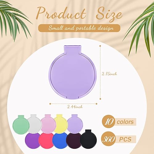 Miniatura 9 de Juexica 180 piezas de espejo compacto redondo a granel, mini espejo plegable portátil de bolsillo, espejo pequeño de maquillaje, espejo vintage de