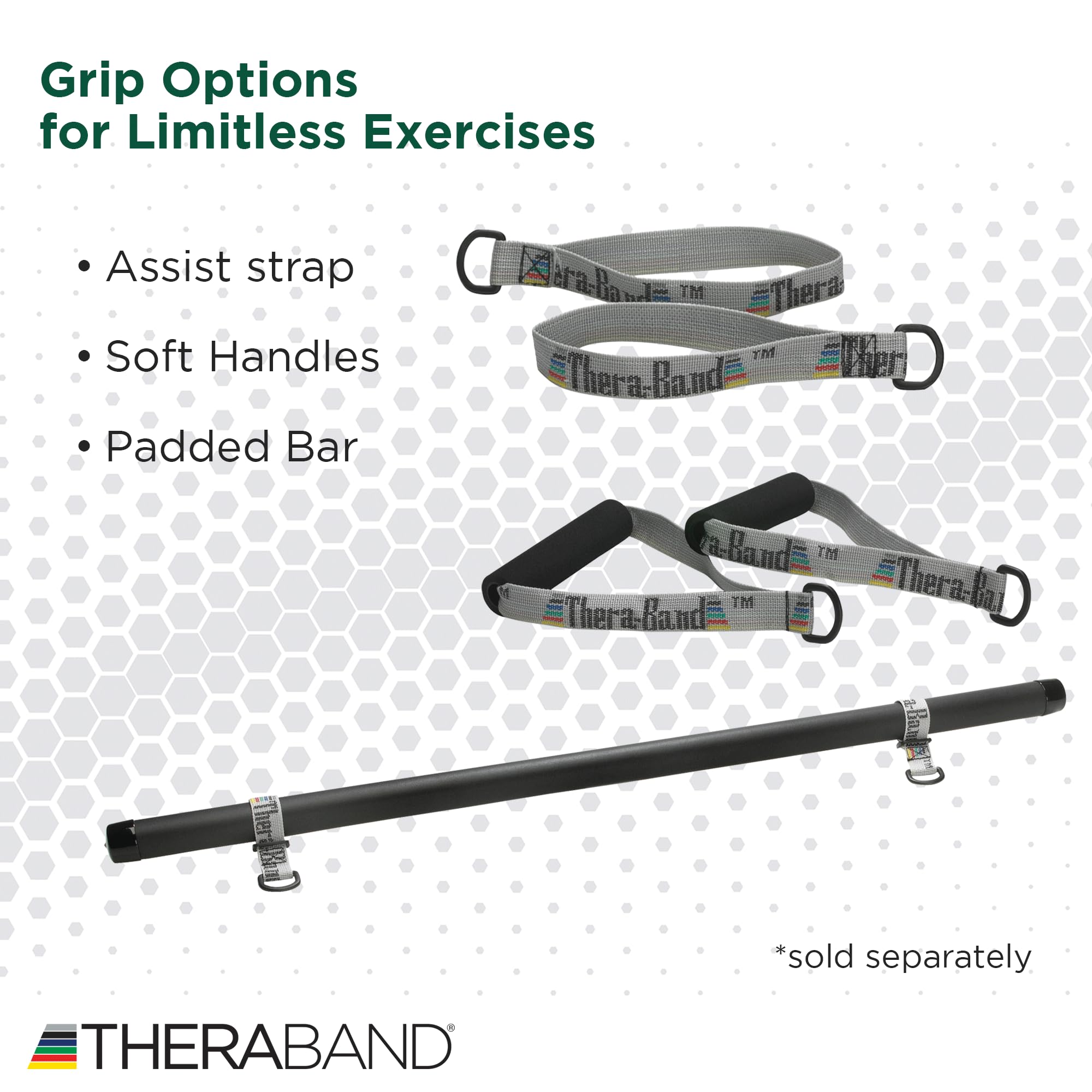 TheraBand Wellness Station Professional - Tubetti di resistenza in lattice con connettori per fisioterapia, stazione di esercizio per riabilitazione, pilates inferiori, set da 2, 24 pollici, verde, pesante, livello intermedio 1