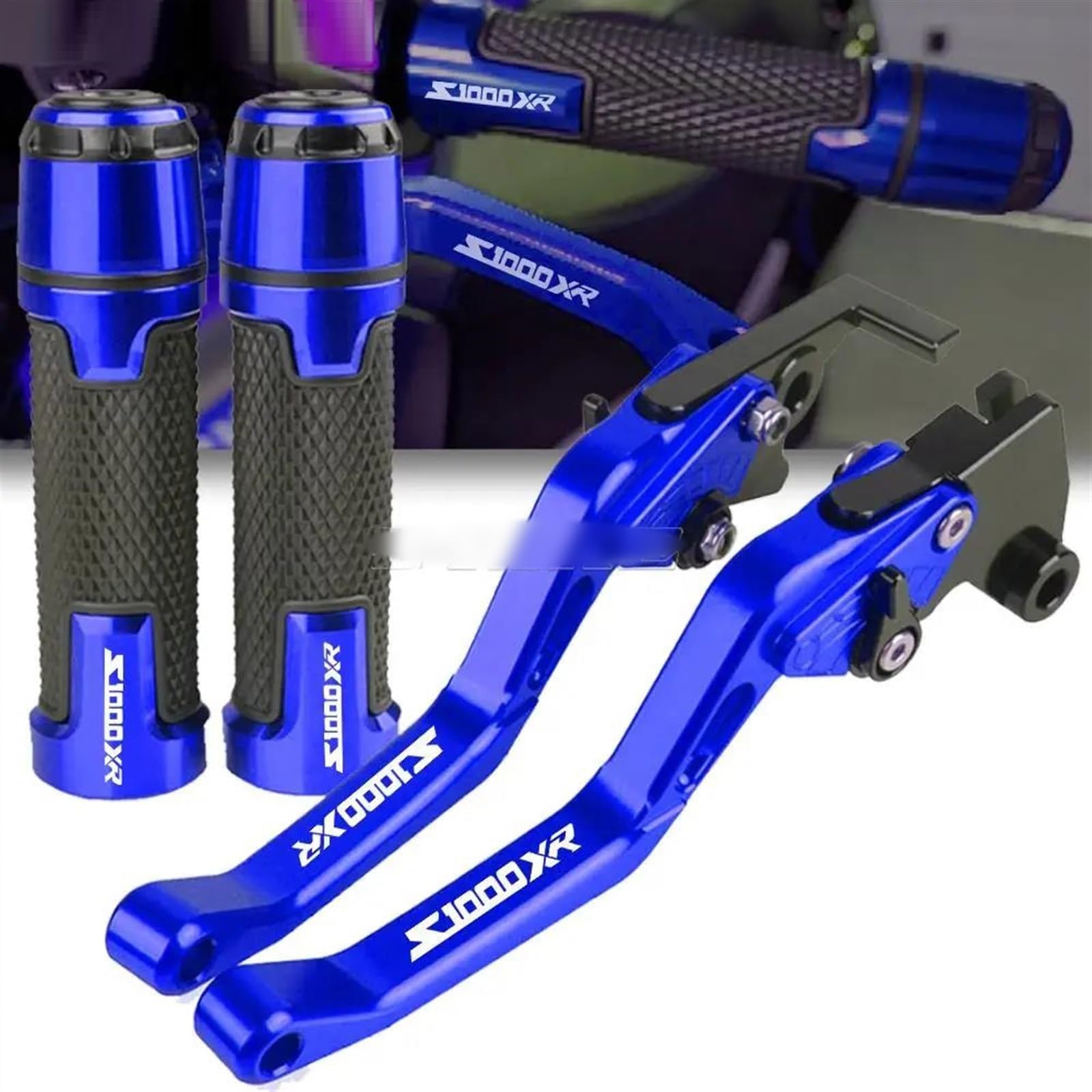 Contrapesos Manillar Moto para S1000XR S 1000XR 2015 2016 S1000 XR s1000xr Accesorios de Motocicleta Manillar Agarre Palancas Embrague Freno Empuñaduras Manillar(Q)