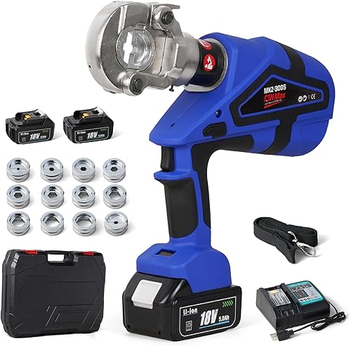 Pinzas de Crimpado de Lengüeta de Cable Hidráulica Eléctrica Herramienta de Crimpado Recargable de 6 Toneladas Kit de Crimpado de Terminal de Cable